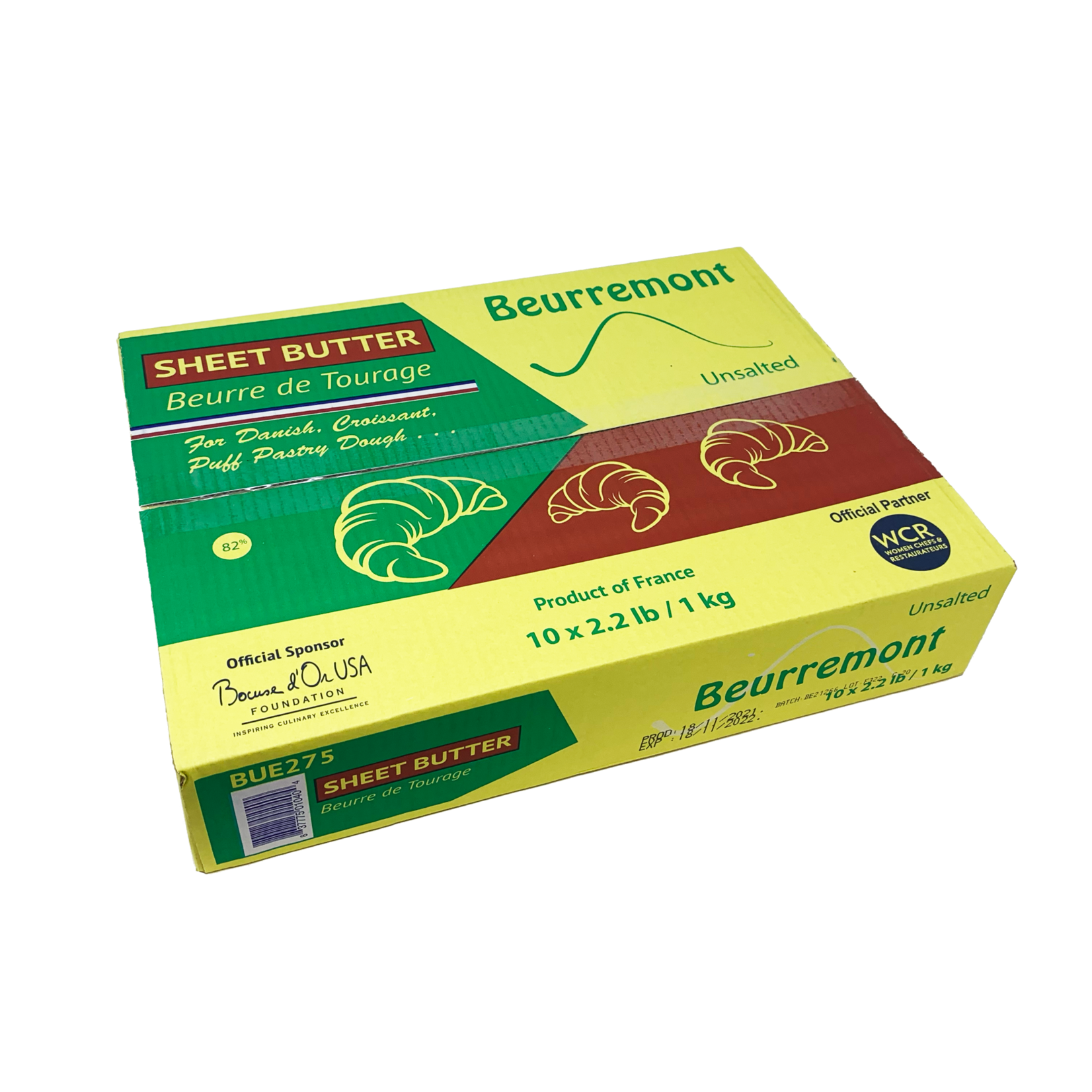 Beurremont - 82% Tourage Butter in Sheets - 2.2 lb (box of 10)