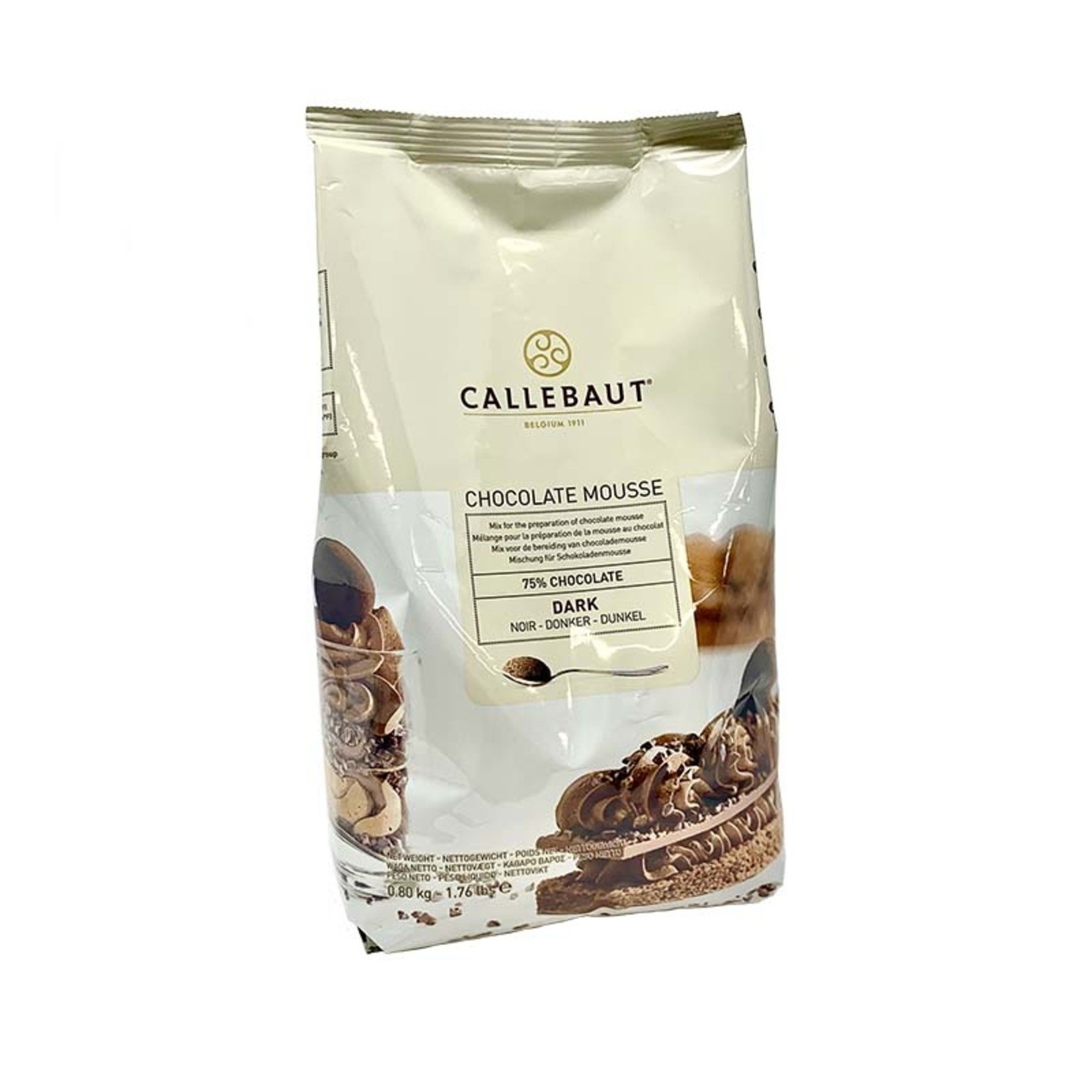 Callebaut Mousse de chocolat blanc belge en poudre avec 58,5 % de chocolat  blanc belge, 800 g