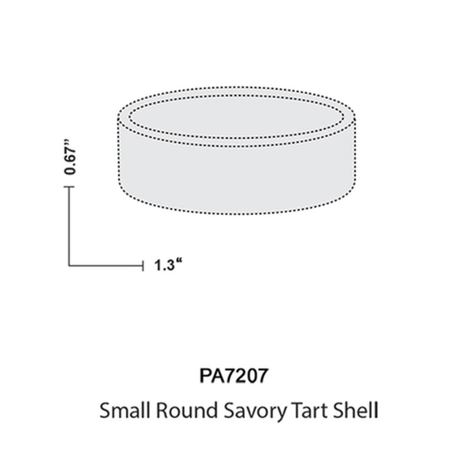 Moda Moda - Tart shell, Savory round - 1.3'' (48ct) sleeve, PA7207-S