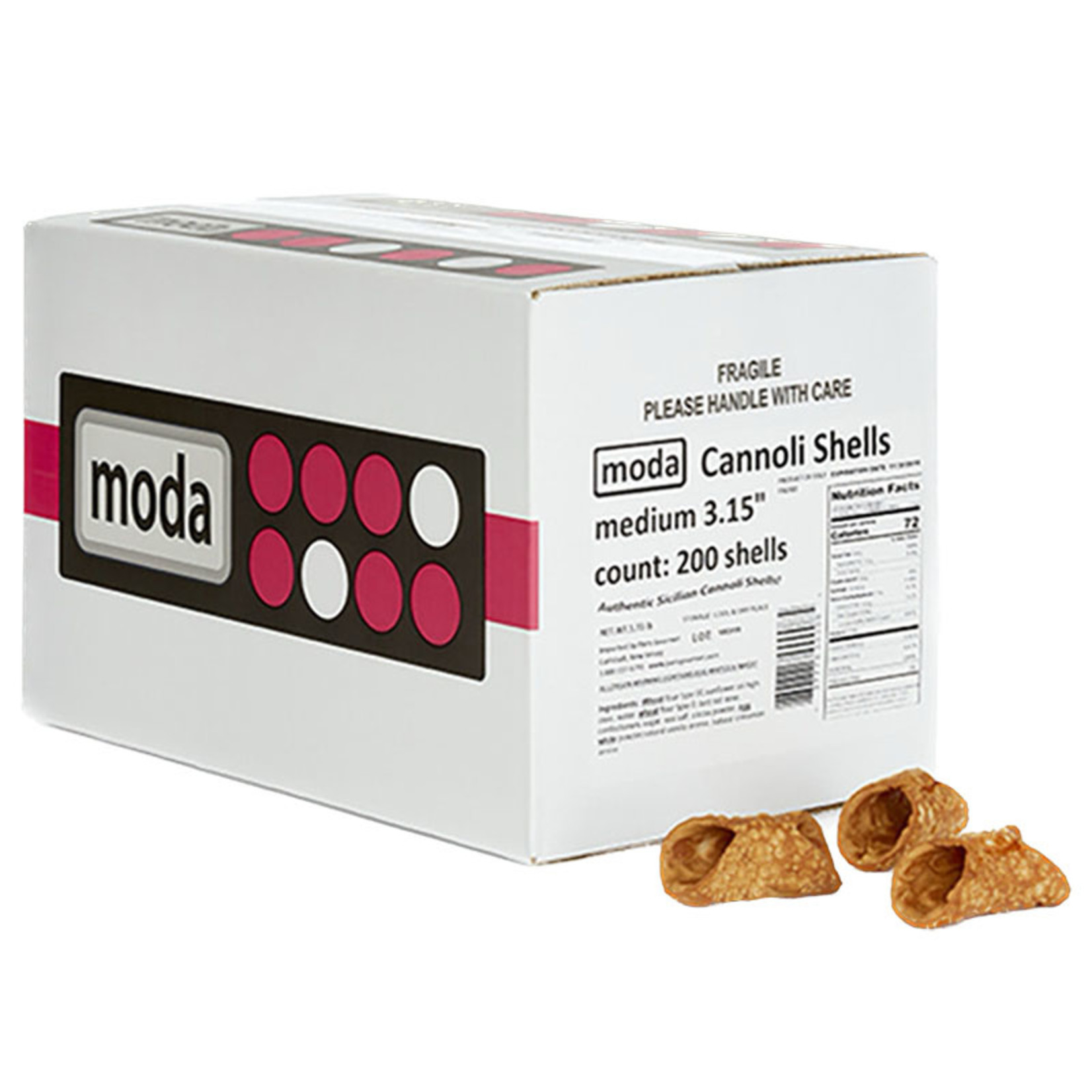Moda Moda - Cannoli Shell, Medium - 3.2" (200 ct)