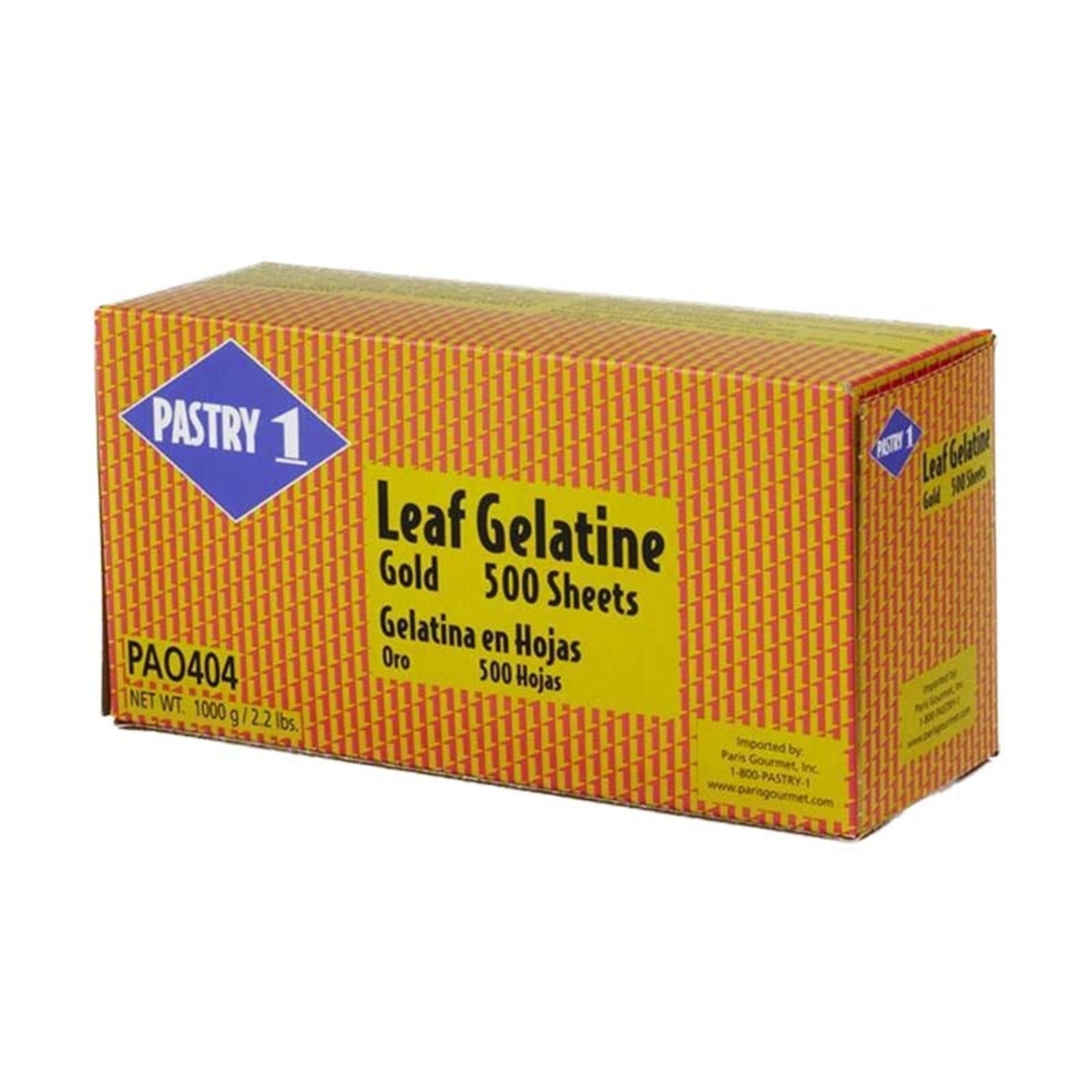 Pastry 1 Gold Gelatin sheets (500ct) PA0404 Pastry Depot
