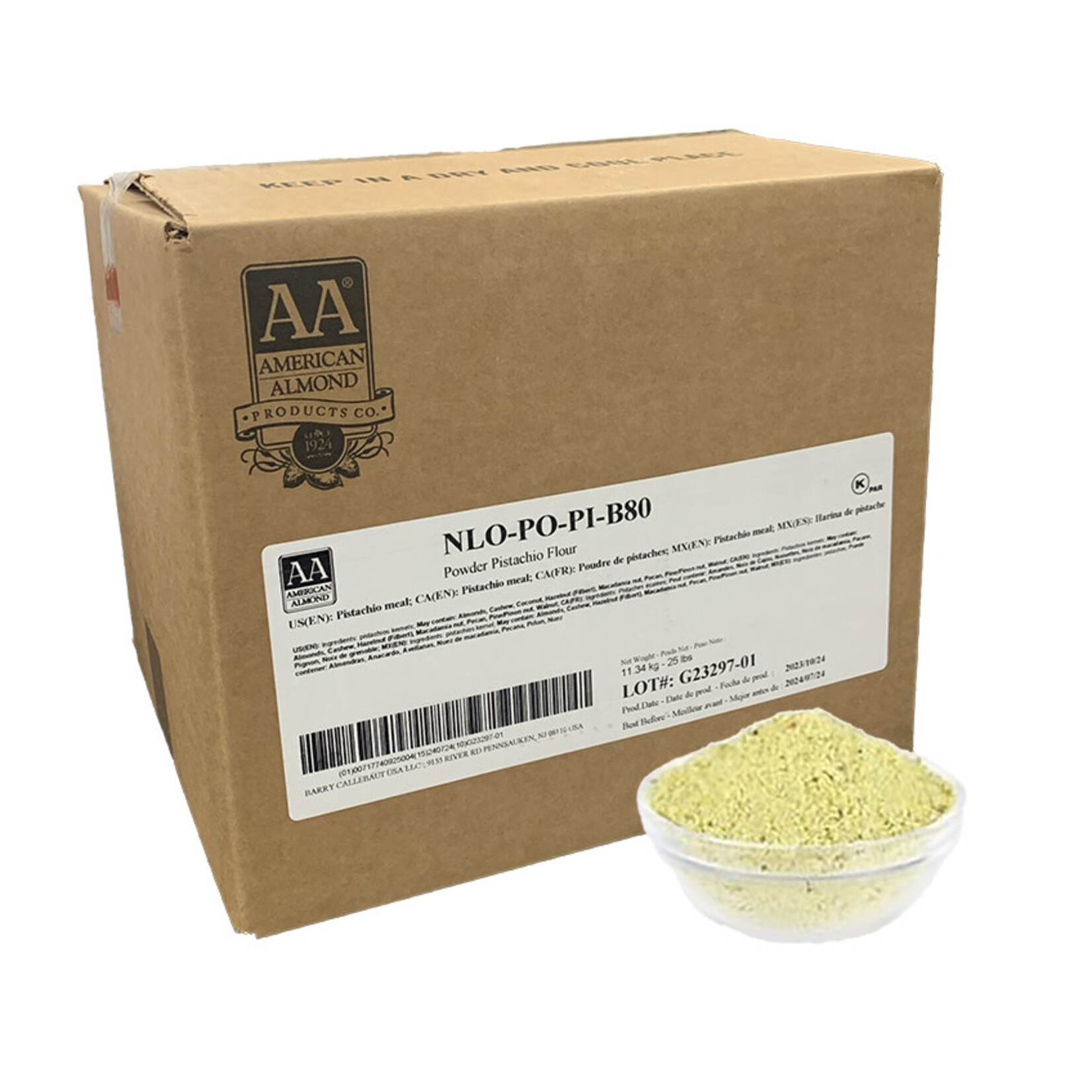 American Almond - Pistachio flour - 25 lb