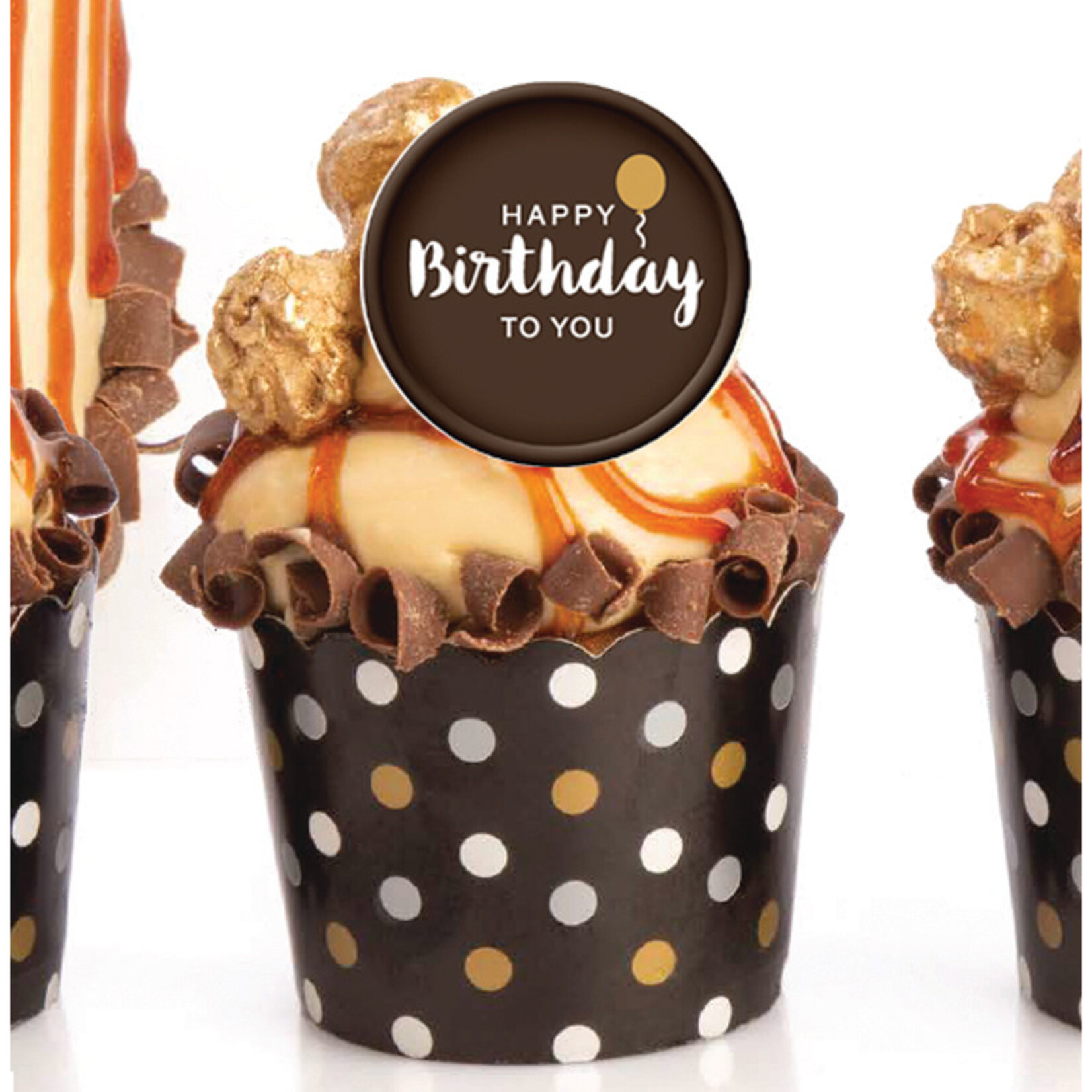 Dobla Dobla - Happy Birthday Round Dark Chocolate (168 ct)