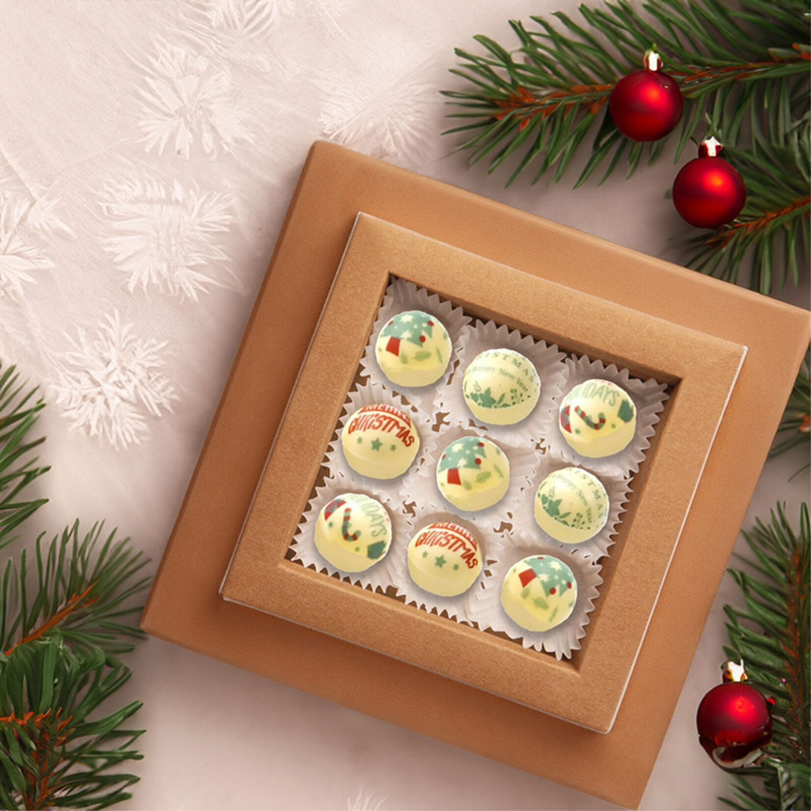 Dobla Dobla - Christmas White Chocolate Truffle Shells - 1" (252 ct)