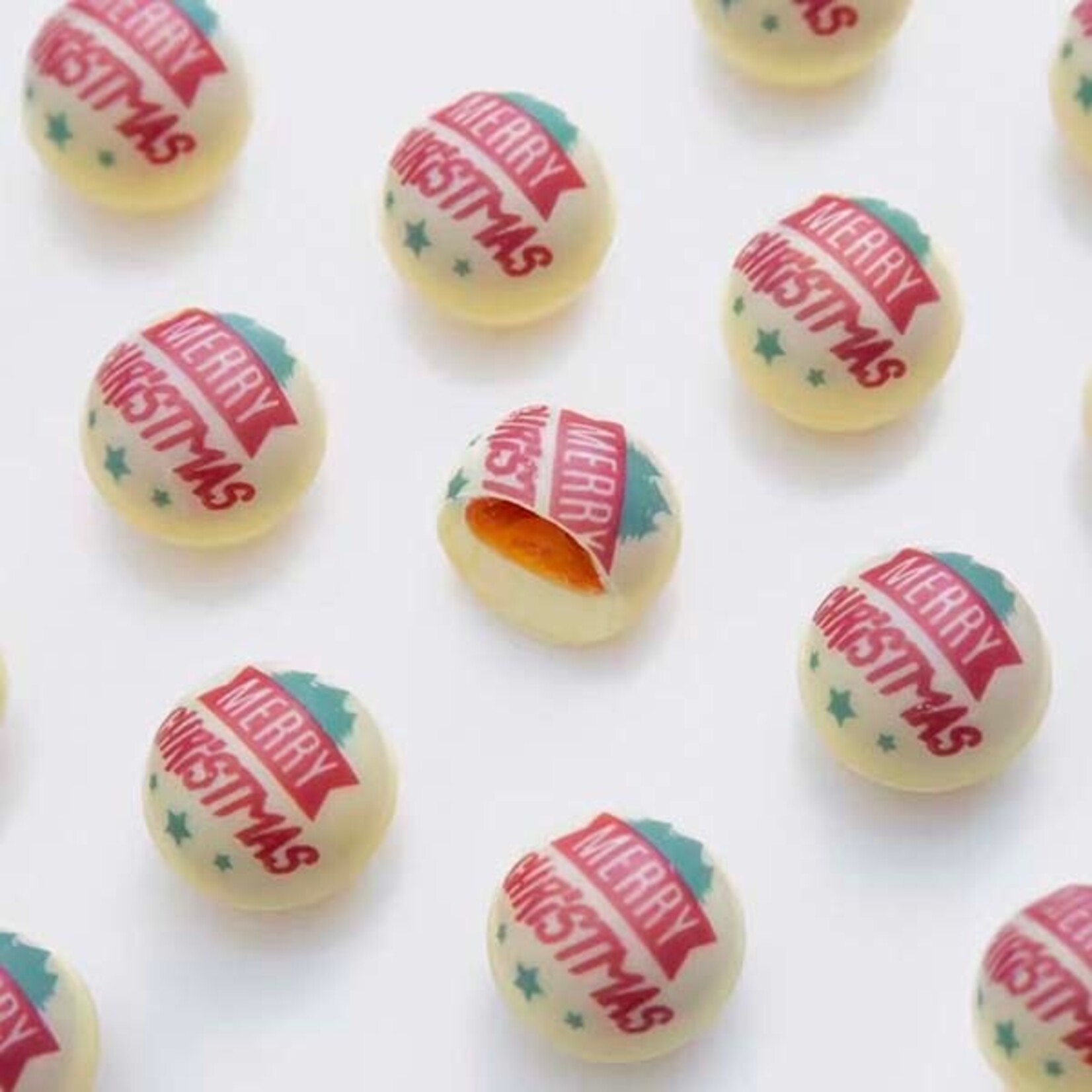 Dobla Dobla - Christmas White Chocolate Truffle Shells - 1" (252 ct)
