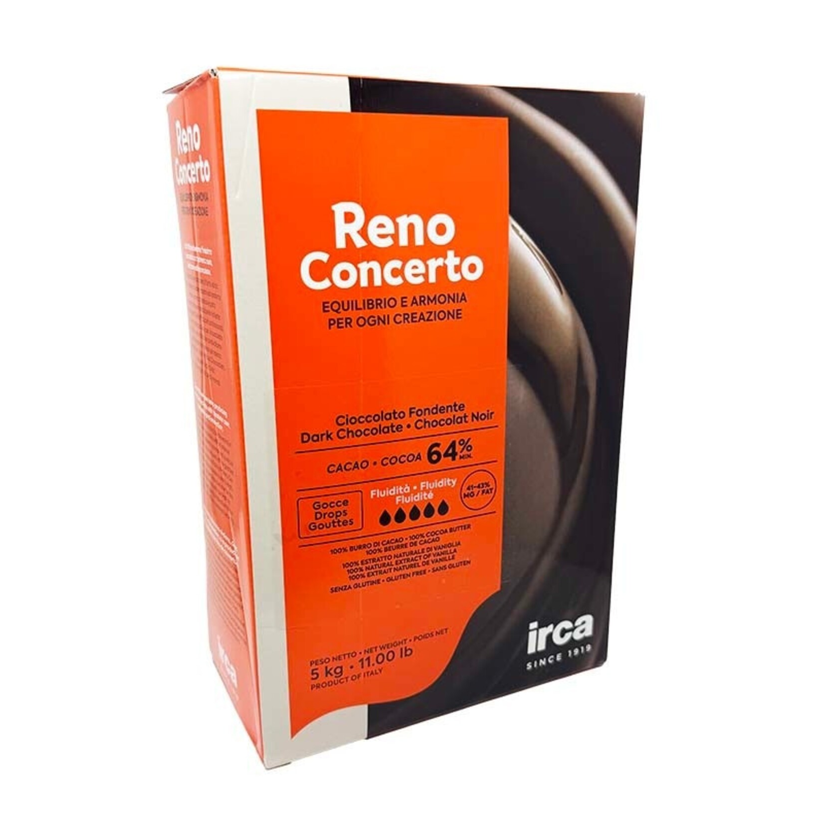 Irca Irca - Reno Concerto Dark Chocolate 64% - 11 lb