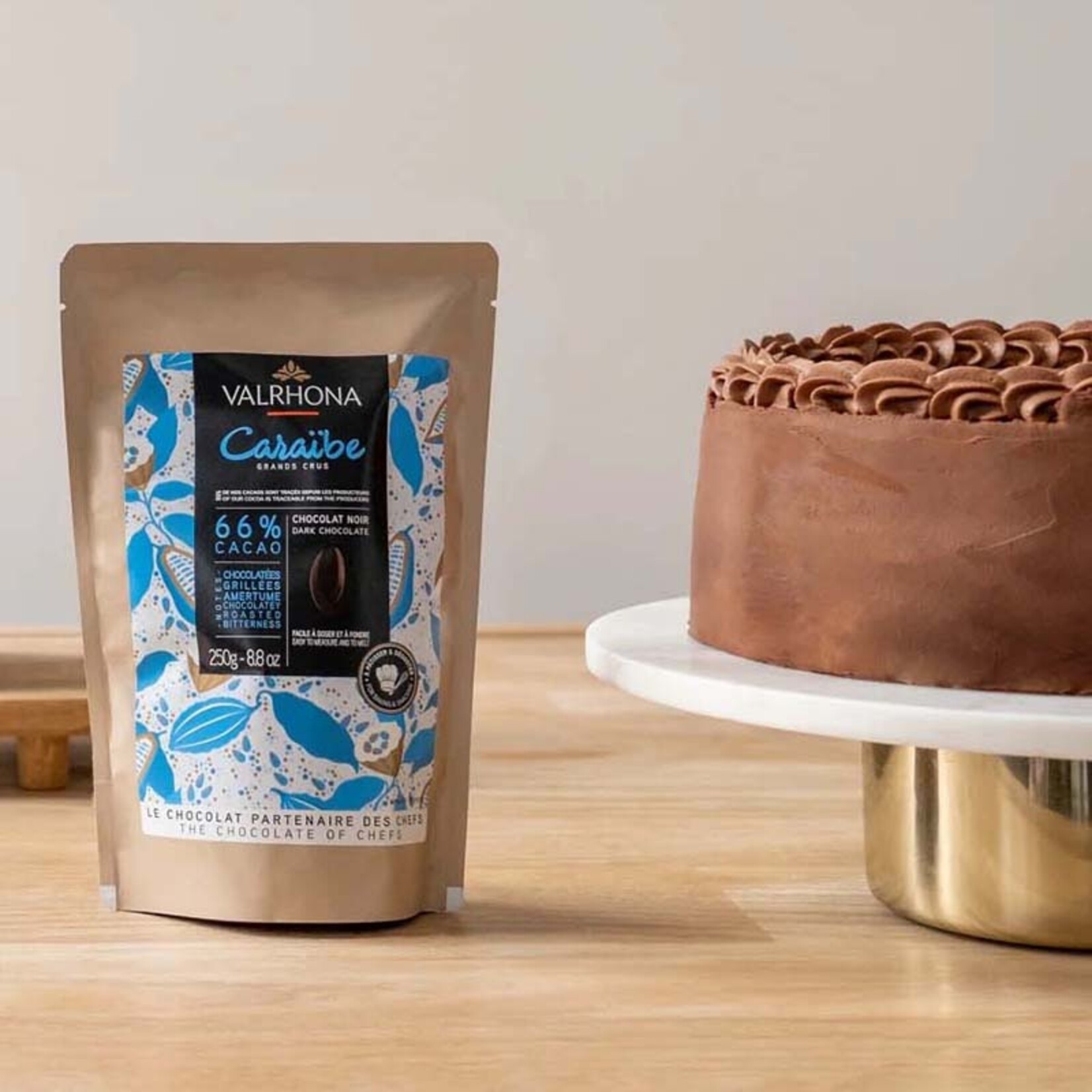 Valrhona Valrhona - Caraibe Dark Chocolate 66% - 250 g / 8.8 oz