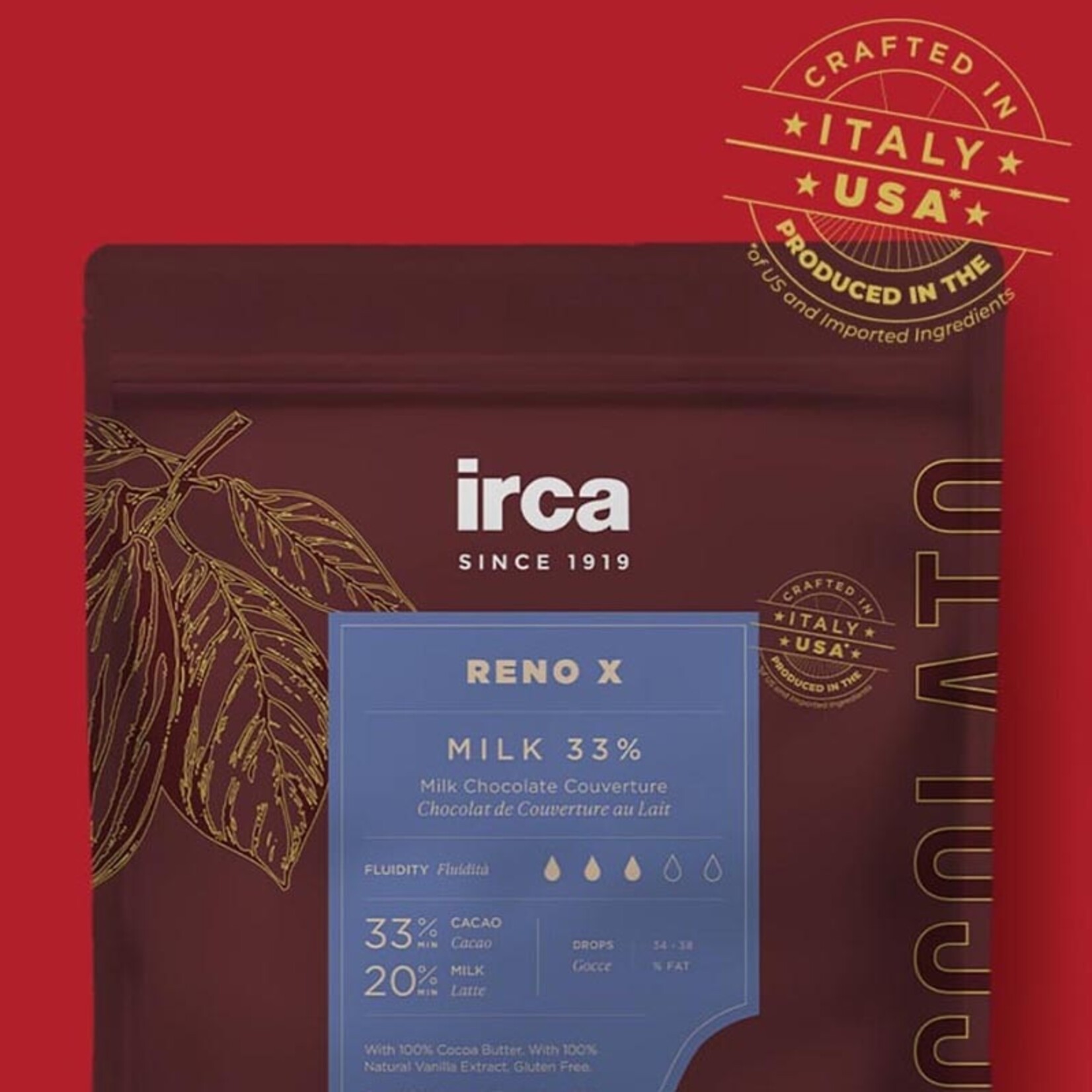 Irca Irca - Reno X Milk Chocolate 33% - 5.5 lb