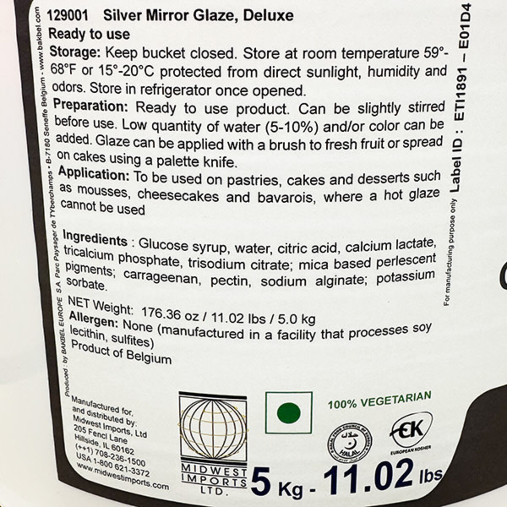 Bakbel Bakbel - Silver Mirror Glaze - 11 lb