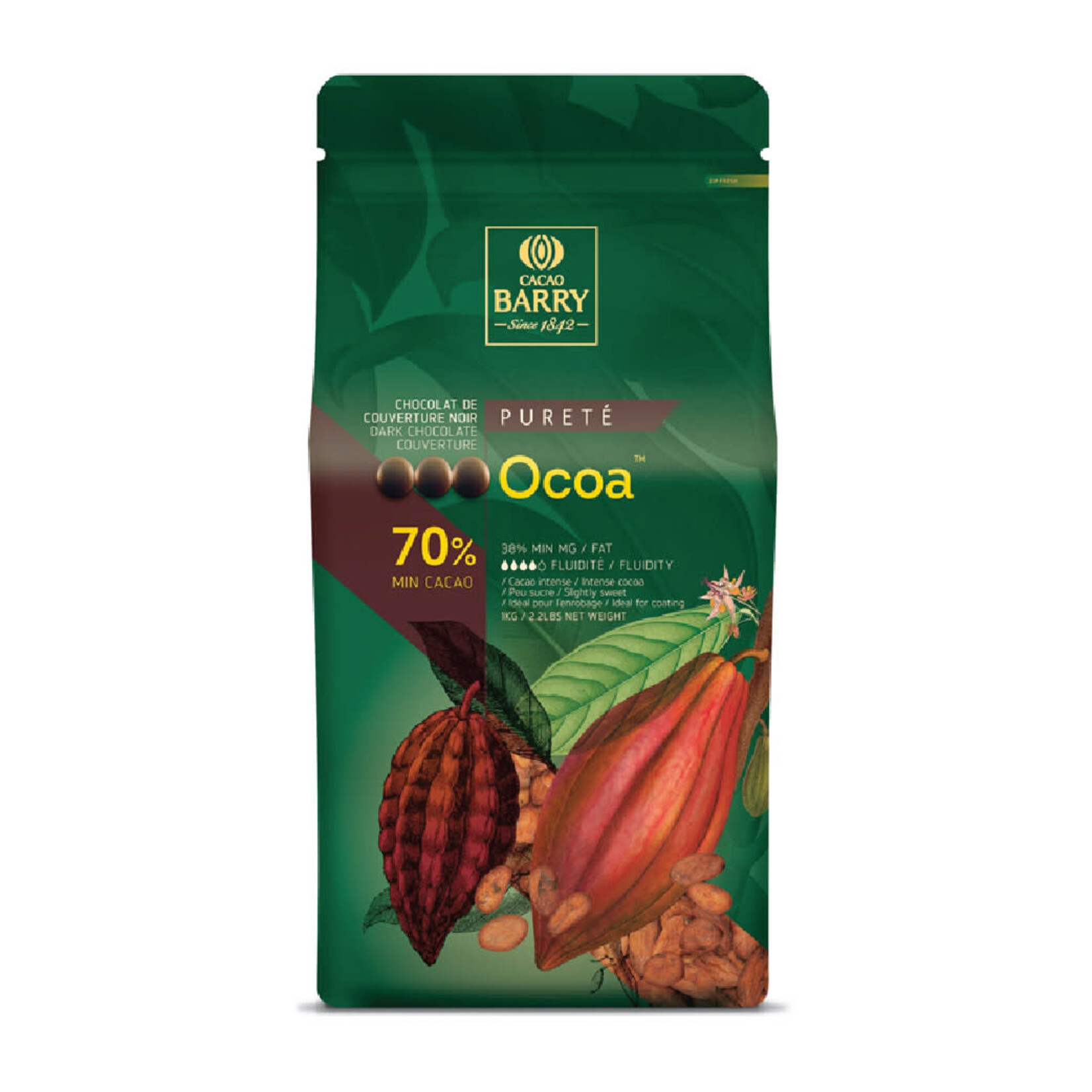 Cacao Barry Cacao Barry - Ocoa Dark Chocolate 70% - 11 lb (box of 4)