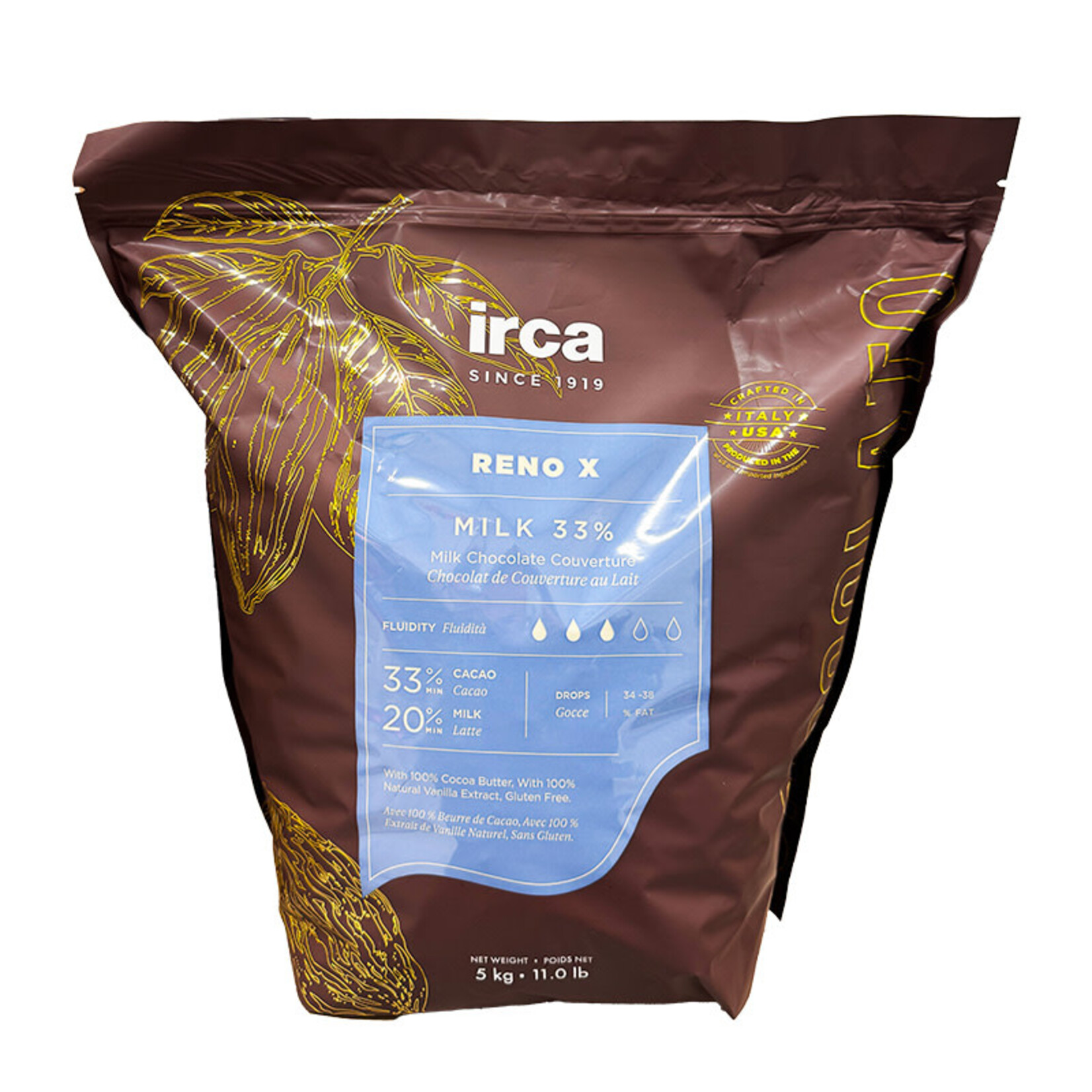 Irca Irca - Reno X Milk Chocolate 33% - 11 lb