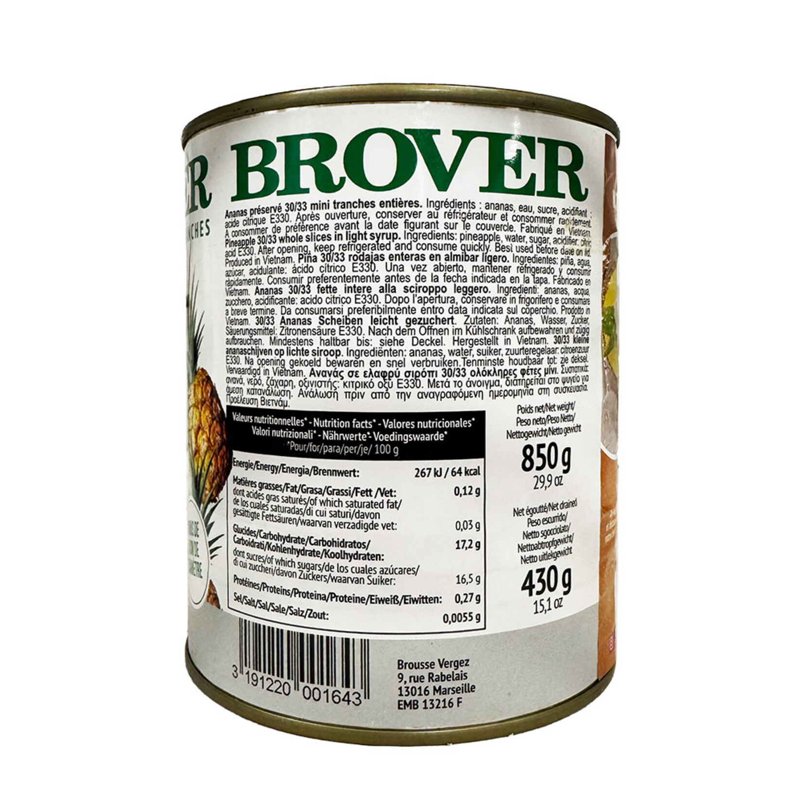 Brover Brover - Mini Pineapple Slices - 29 oz