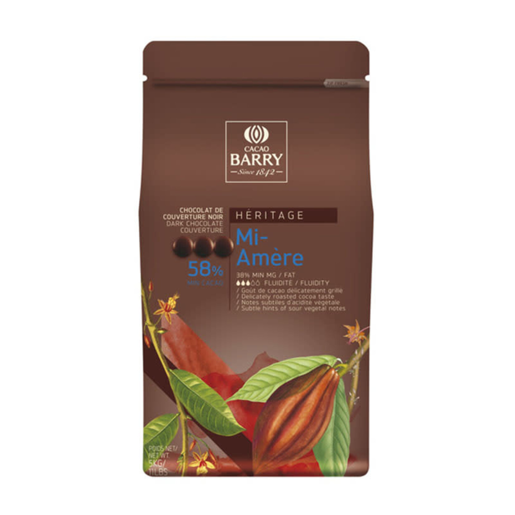 Cacao Barry Cacao Barry - Mi-Amere Dark Chocolate 58% - 11 lb (box of 4)