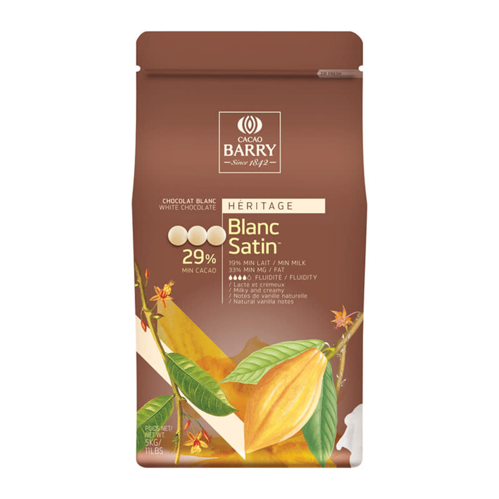 Cacao Barry Cacao Barry - Blanc Satin White Chocolate 29% - 11 lb (box of 4)