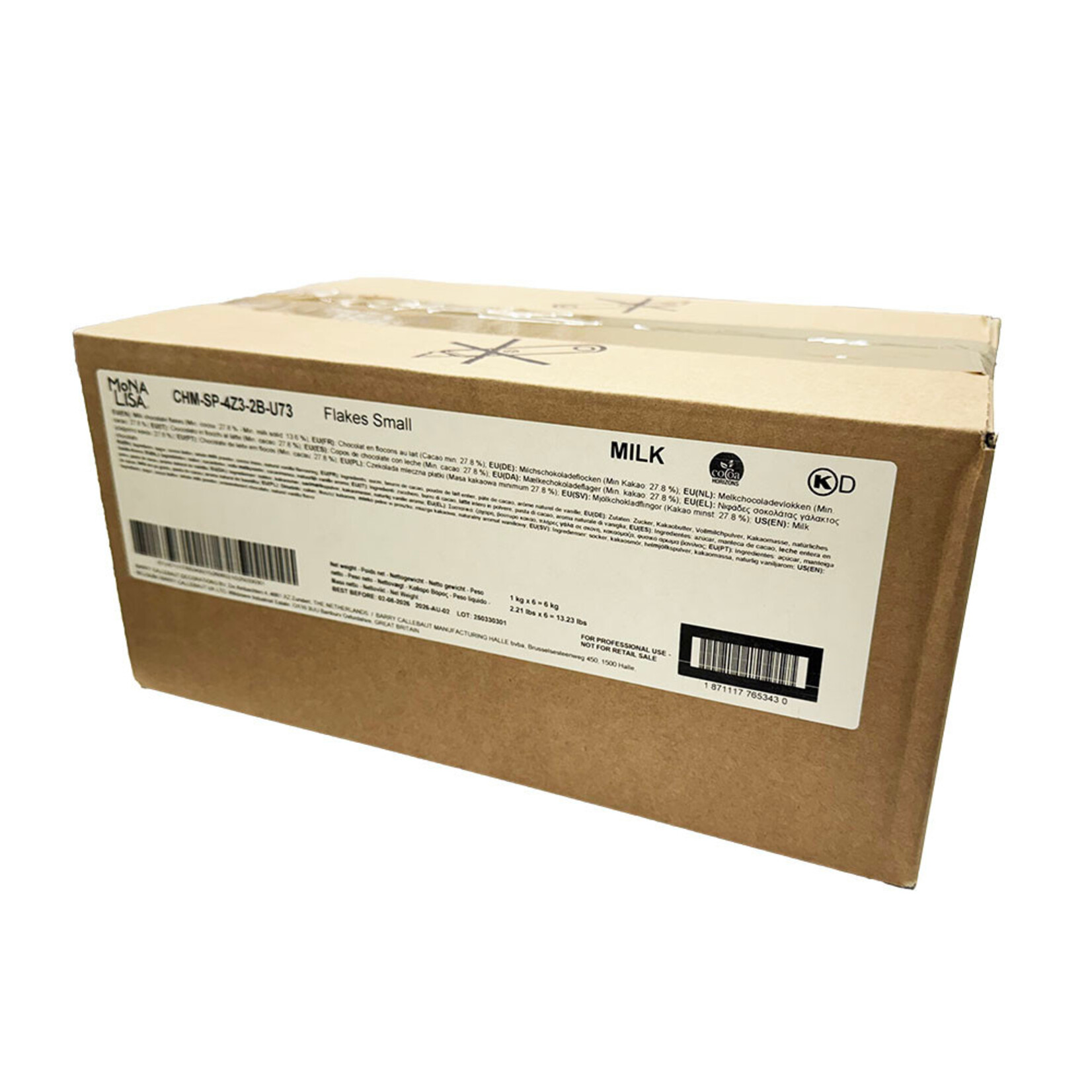 Mona Lisa Mona Lisa - Milk Chocolate Flakes, Small - 2.2 lb (box of 6)
