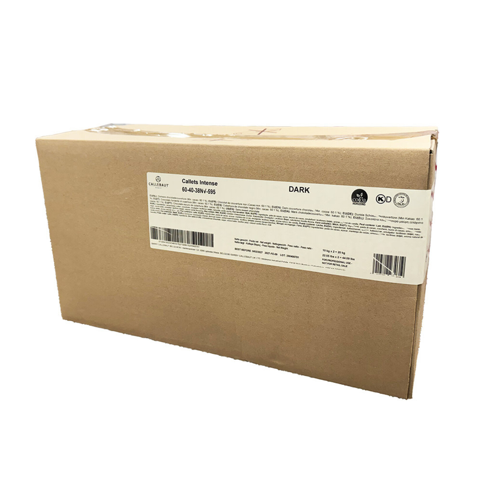 Callebaut Callebaut - 60-40-38 Dark Chocolate 60.1% - 22 lb (box of 2)