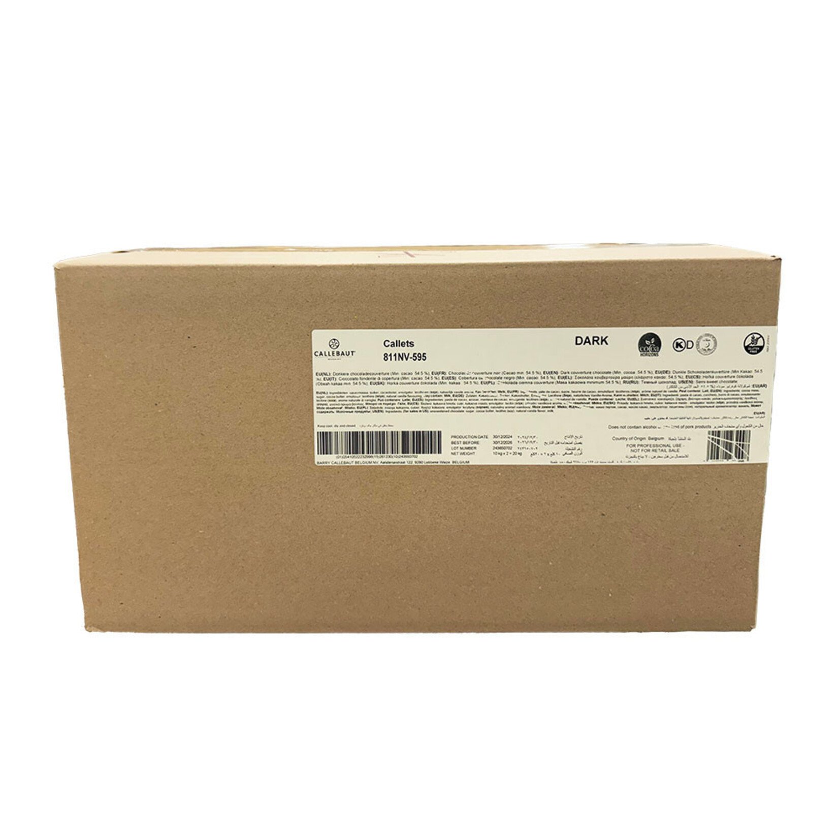 Callebaut Callebaut - 811 Dark Chocolate 54.5% - 22 lb (box of 2)