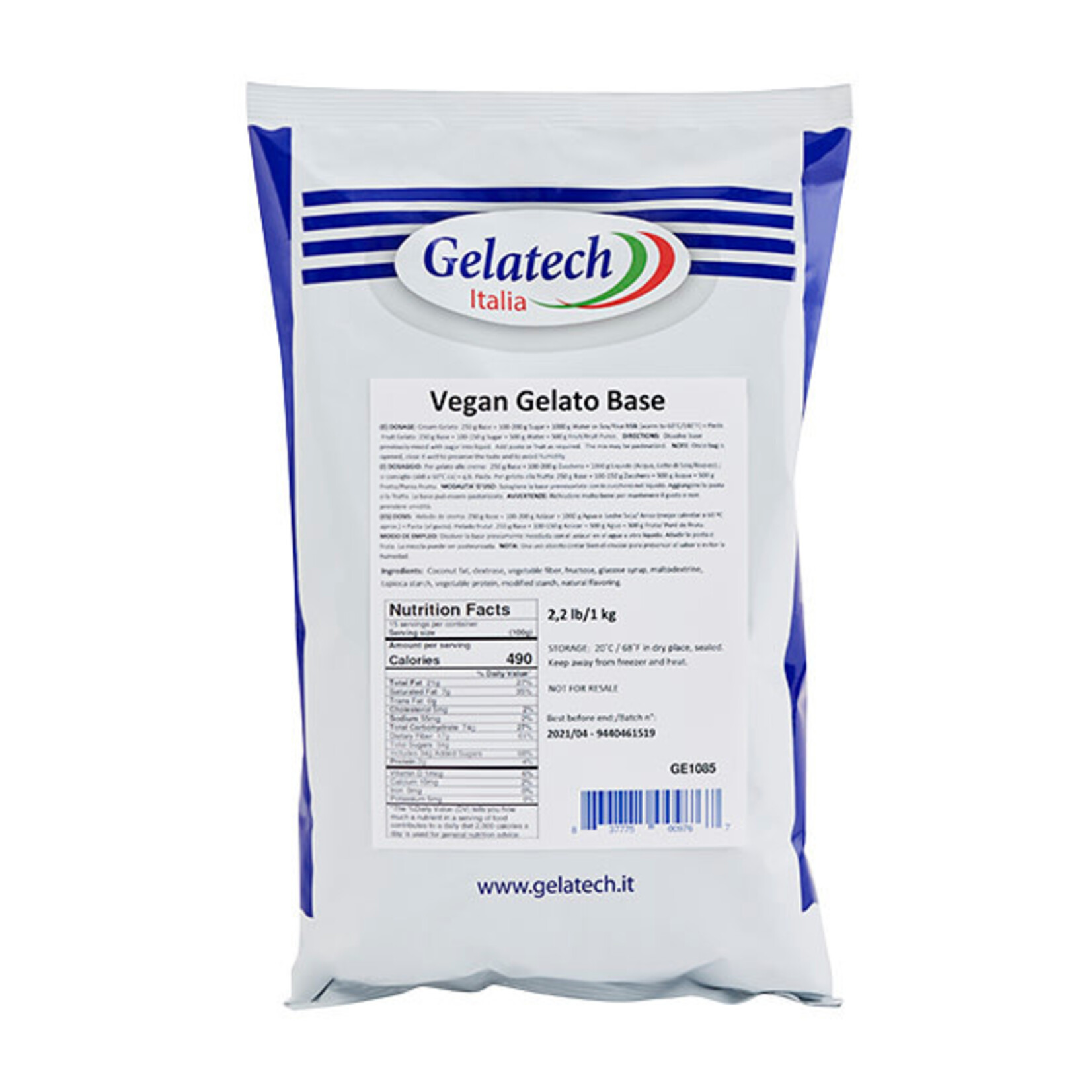 Gelatech Gelatech - Vegan Gelato Base - 2.2 lb (box of 5)