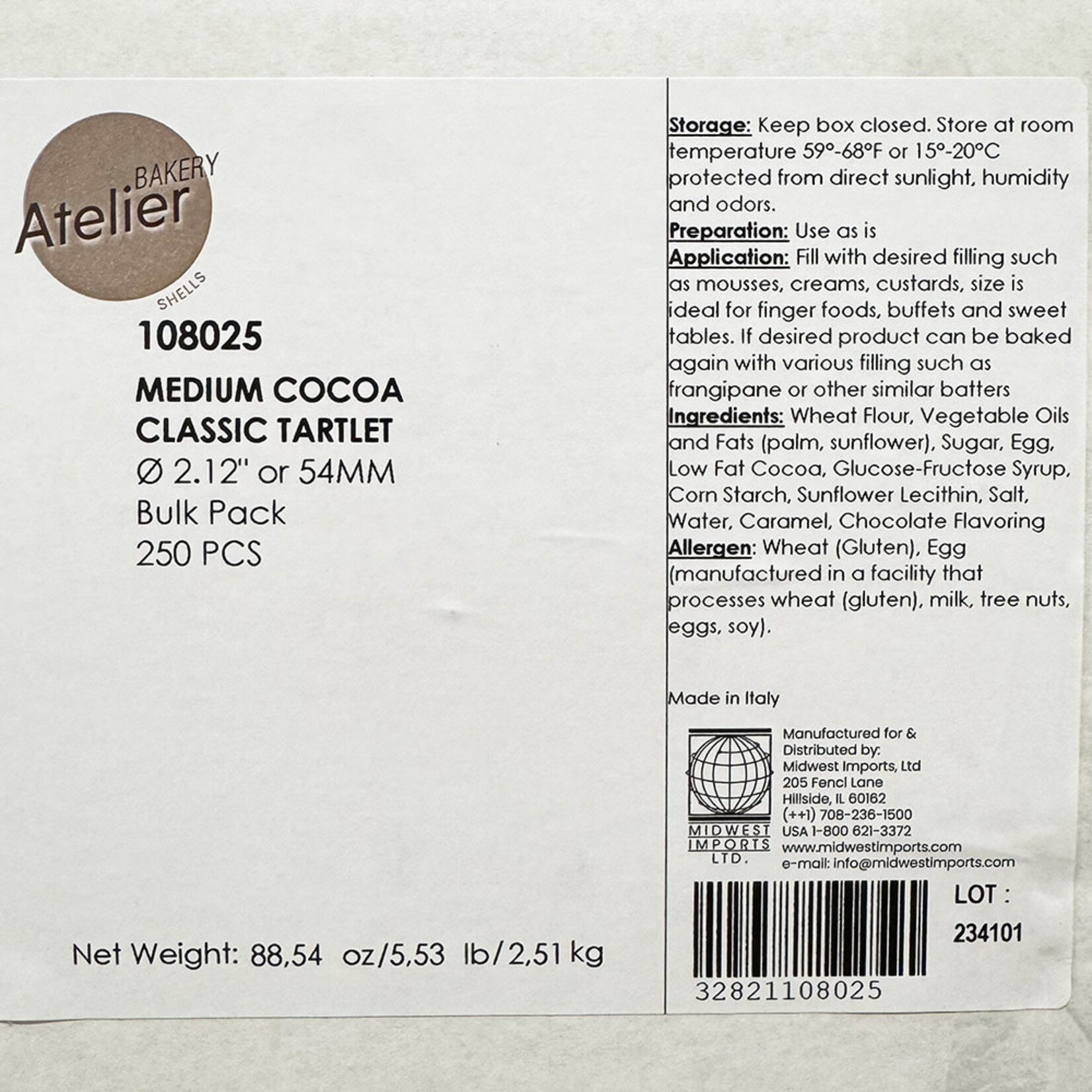 Atelier Atelier - Fluted Chocolate Round Tart - 2.12" (250 ct)