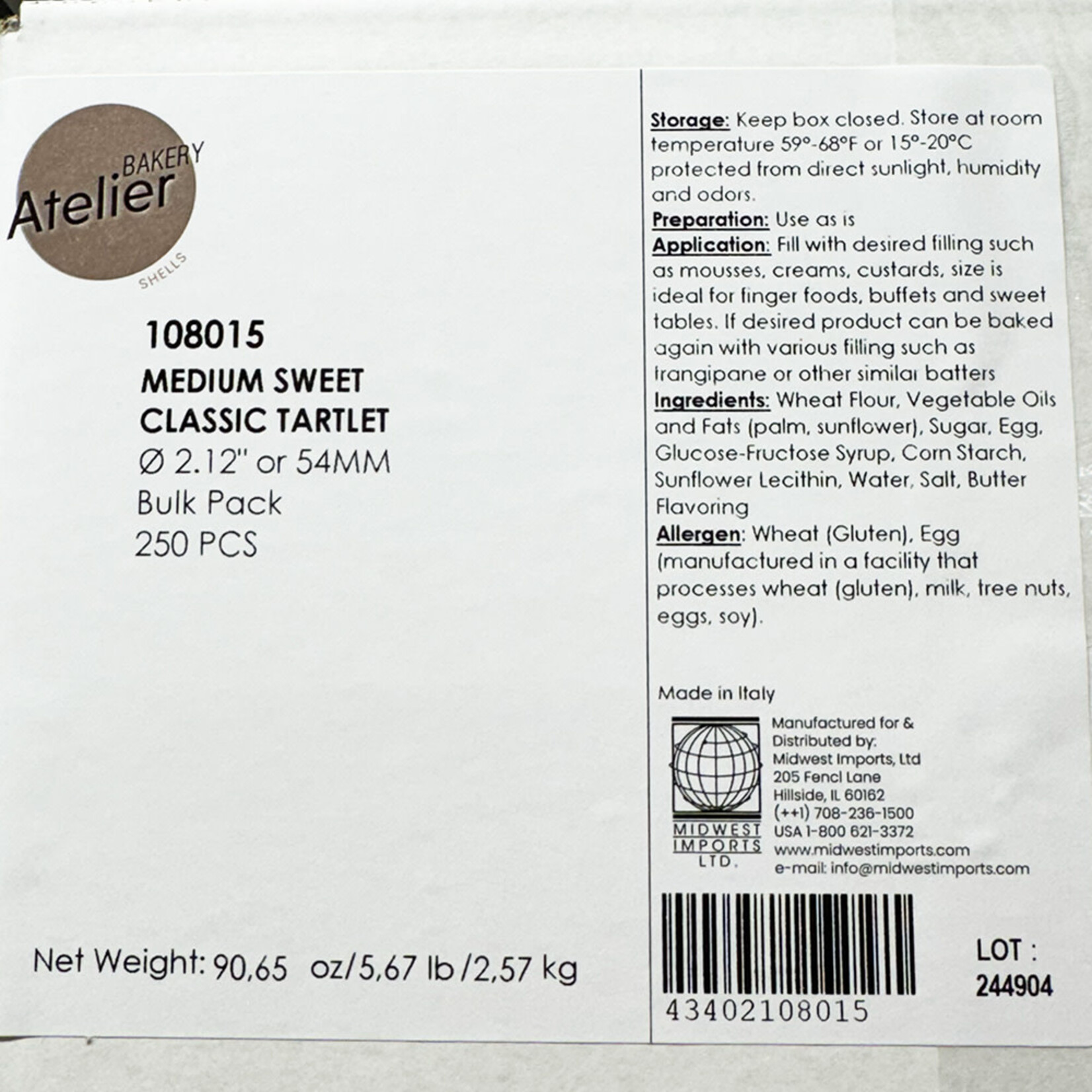 Atelier Atelier - Fluted Sweet Round Tart - 2.12" (250 ct)