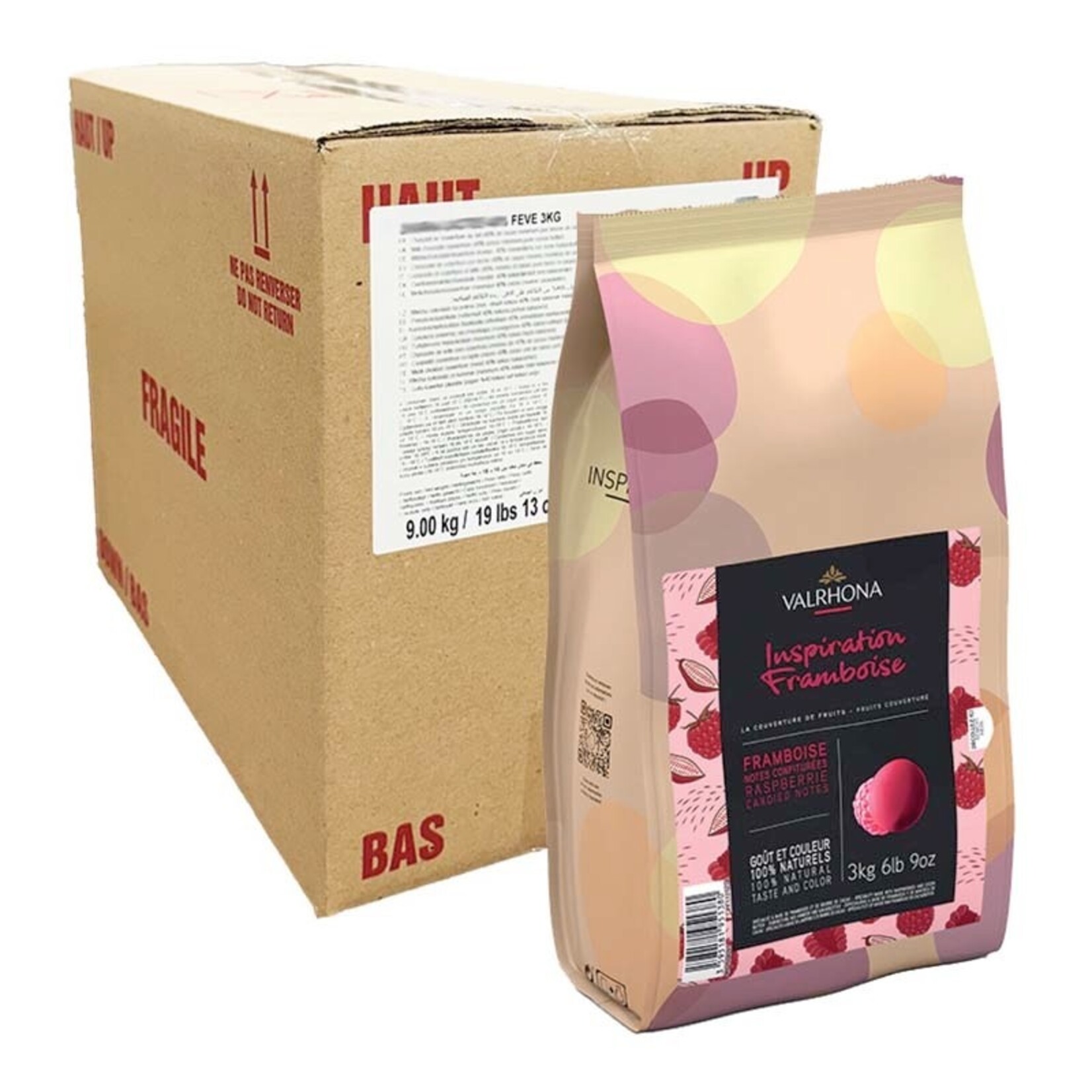 Valrhona Valrhona - Inspiration Framboise (Raspberry) Fruit Couverture Drops - 6.6 lb (box of 3)