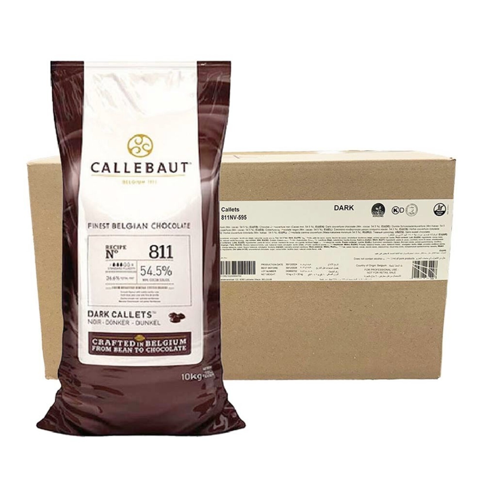 Callebaut Callebaut - 811 Dark Chocolate 54.5% - 22 lb (box of 2)