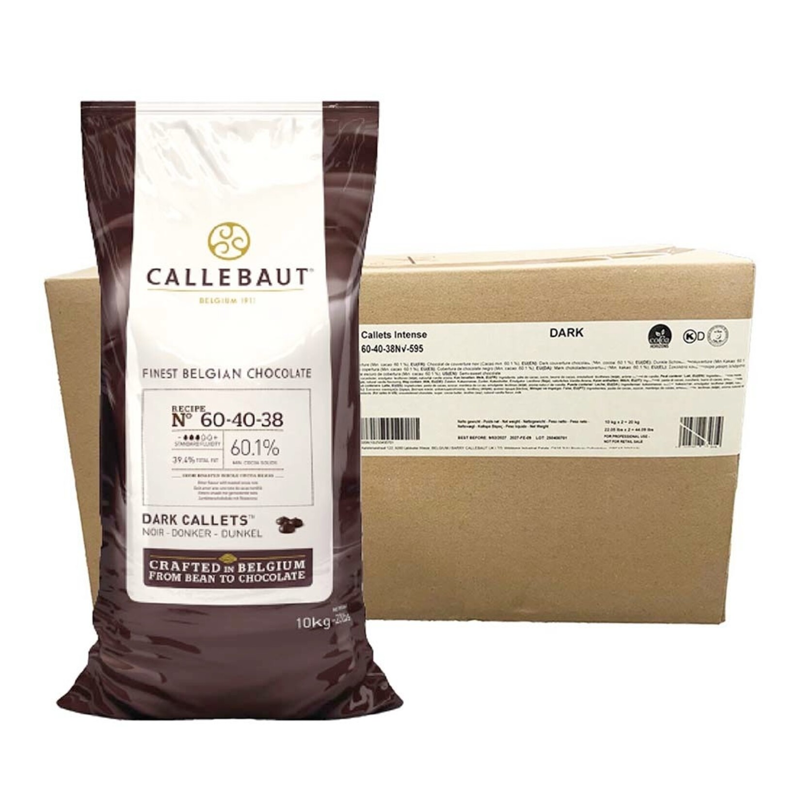 Callebaut Callebaut - 60-40-38 Dark Chocolate 60.1% - 22 lb (box of 2)
