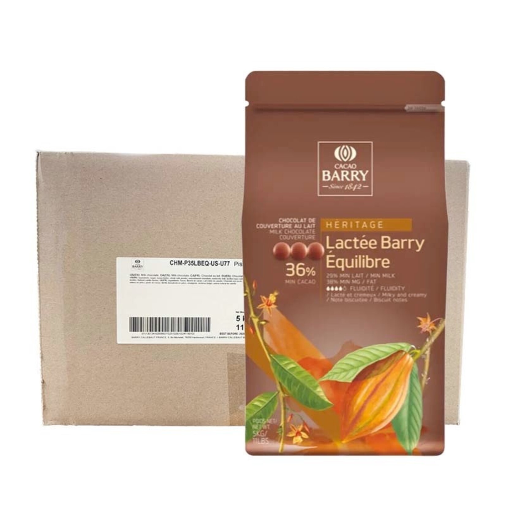 Cacao Barry Cacao Barry - Lactee Barry Equilibre Milk Chocolate 36% - 11 lb (box of 4)