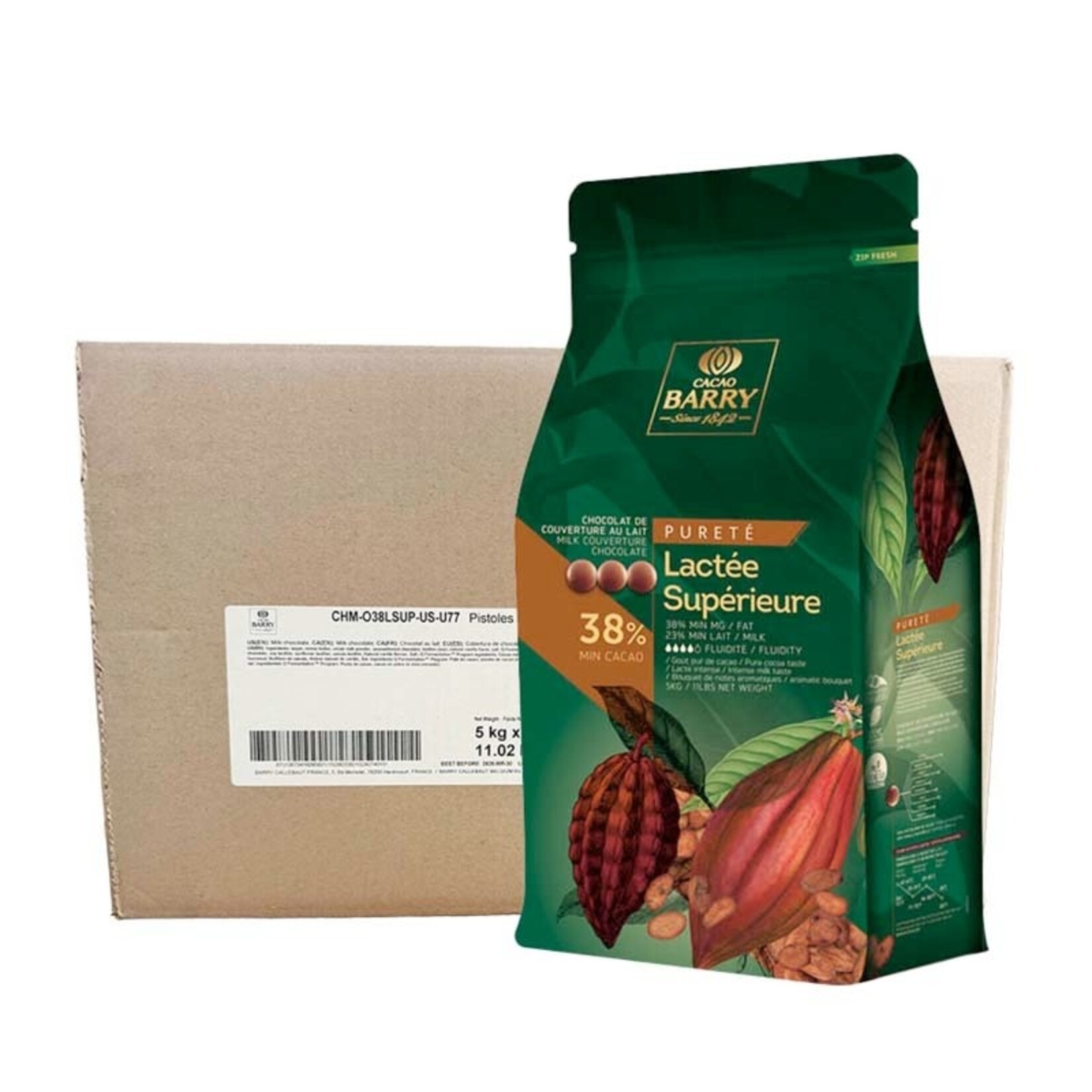 Cacao Barry Cacao Barry - Lactee Superieure Milk Chocolate 38% - 11 lb (box of 4)