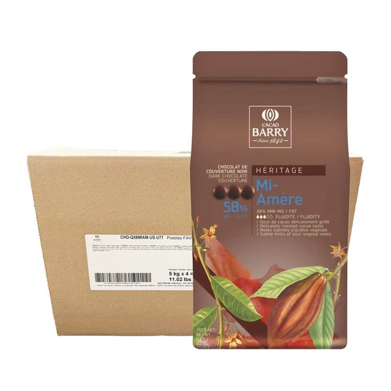 Cacao Barry - Mi-Amere Dark Chocolate 58% - 11 lb (box of 4