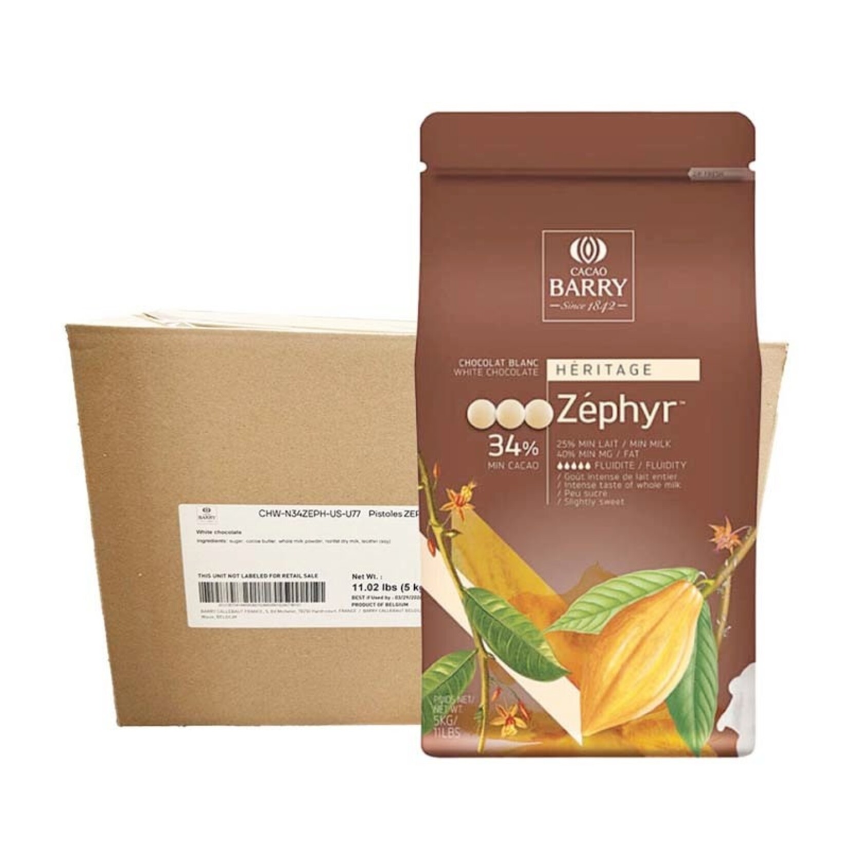 Cacao Barry Cacao Barry - Zephyr White Chocolate 34% - 11 lb (box of 4)