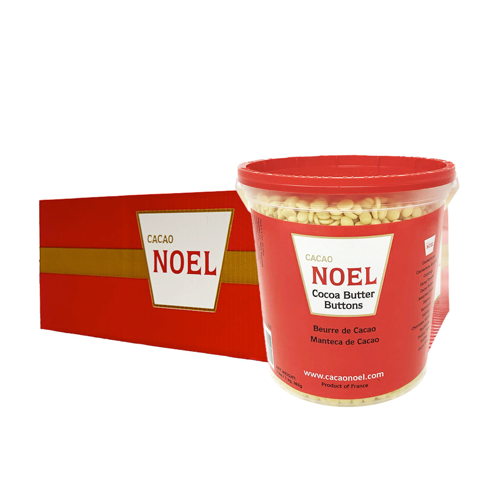 Cacao Noel Noel - Cocoa Butter Buttons - 3 lb (box of 6)