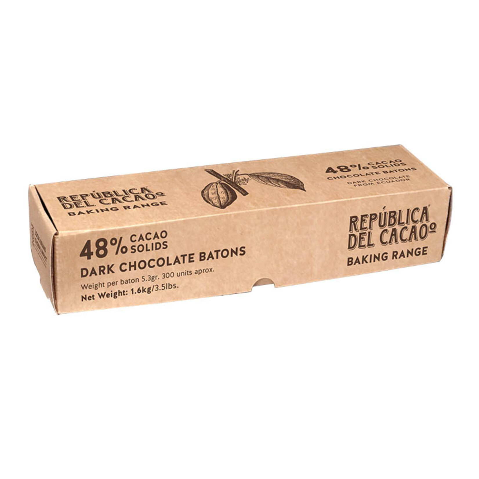 Republica del Cacao Republica del Cacao - Chocolate Batons 48% (300 ct) (box of 6)