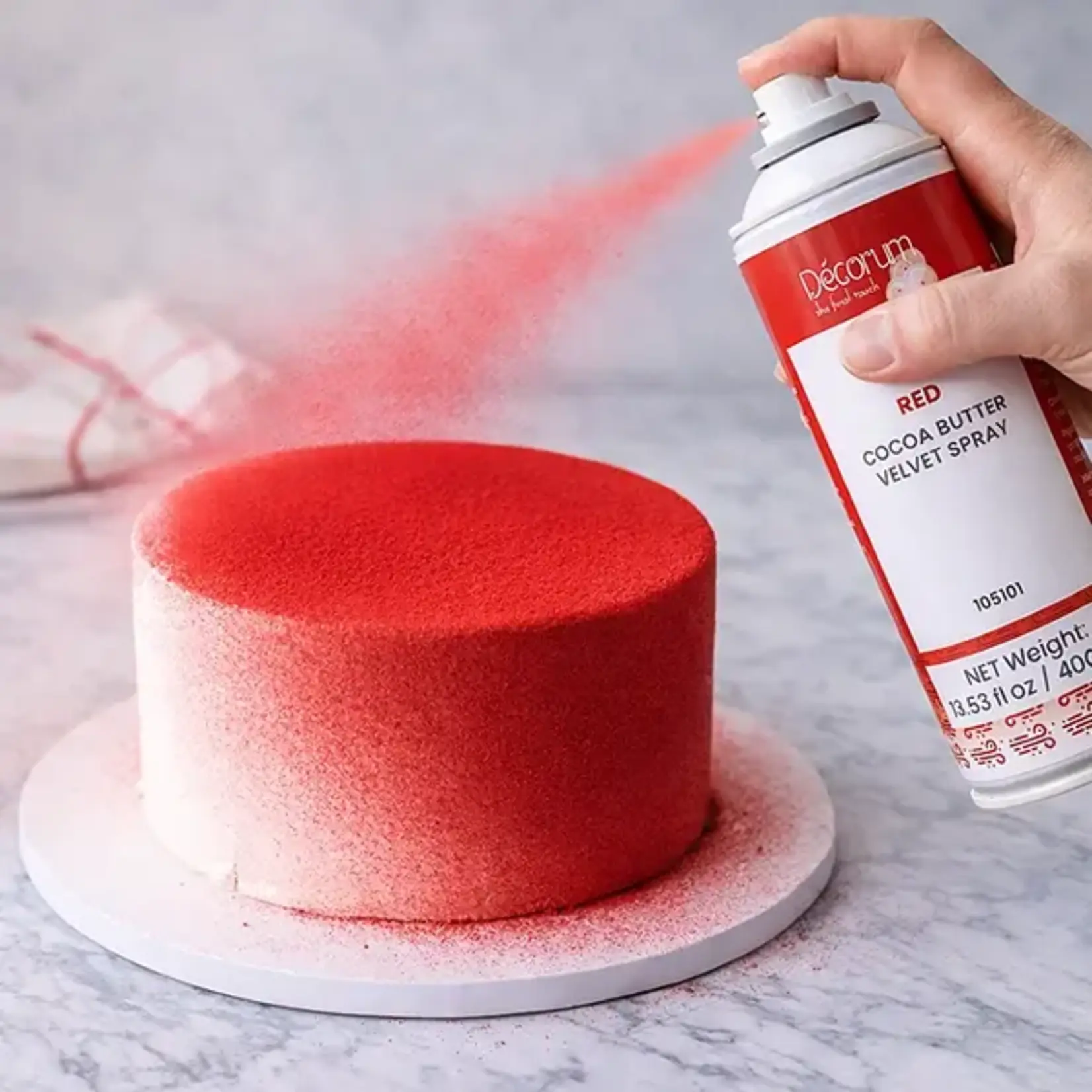 Decorum Red Cocoa Butter Velvet Spray 13 5 Oz Pastry Depot