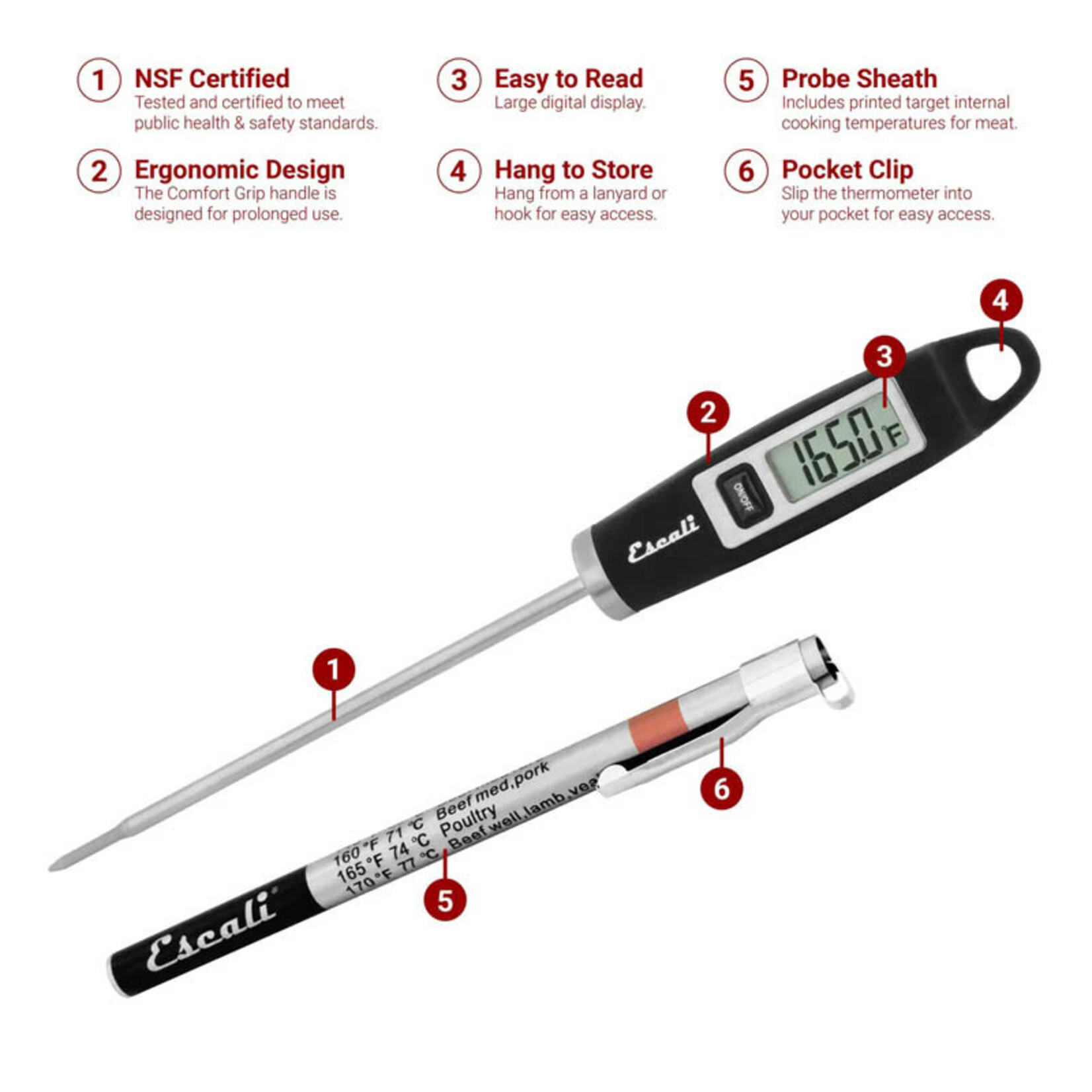 Escali Escali - Digital Thermometer - Black
