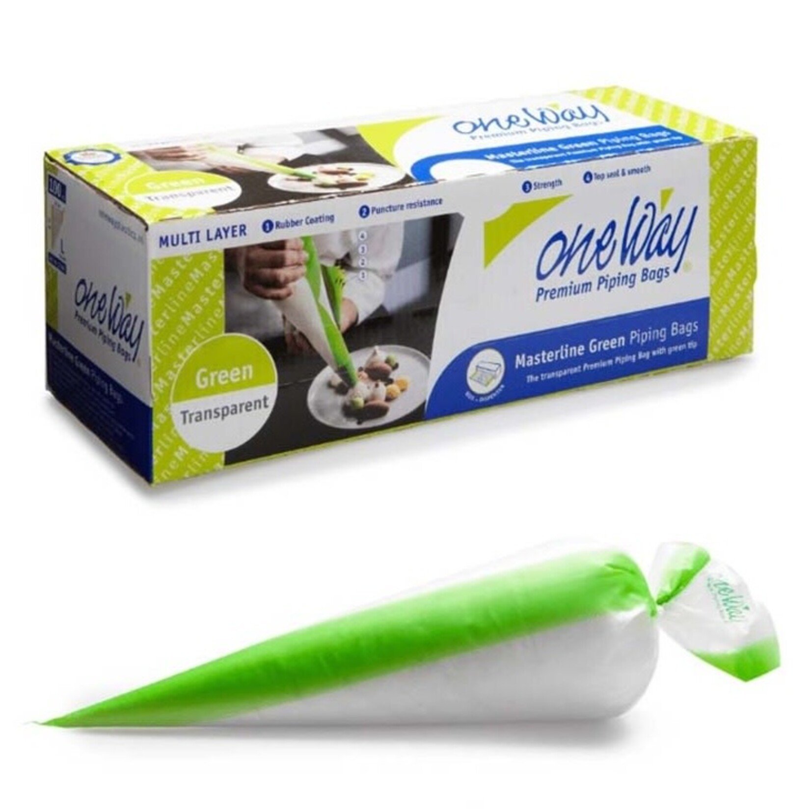 One Way One Way - Masterline Green Disposable Pastry Bags - 21" (100 ct)