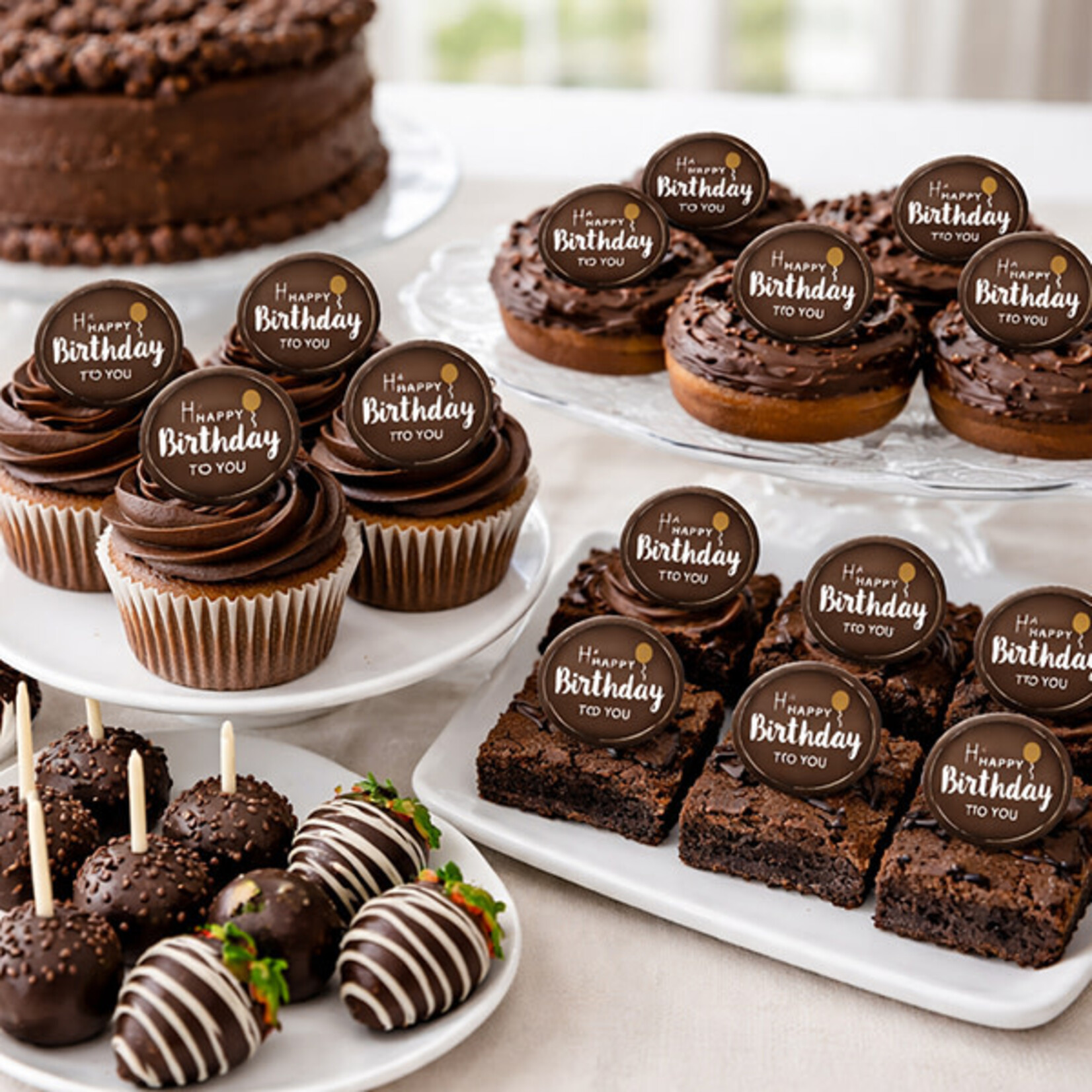 Dobla Dobla - Happy Birthday Round Dark Chocolate (168 ct)