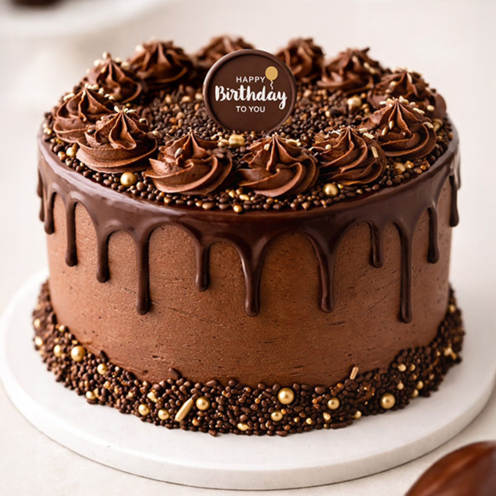 Dobla Dobla - Happy Birthday Round Dark Chocolate (168 ct)