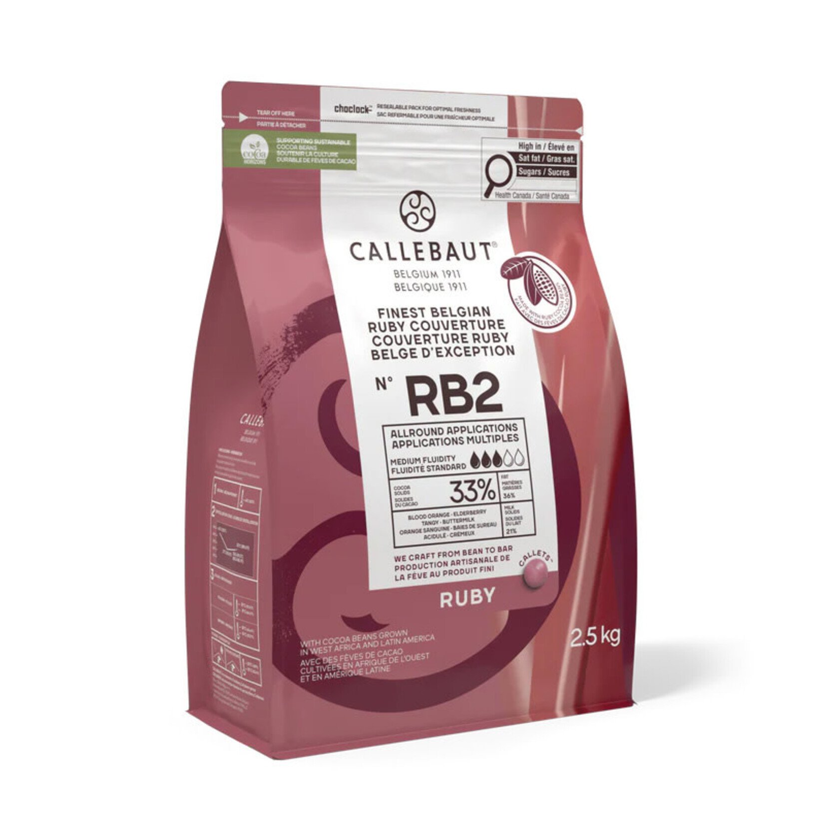 Callebaut Callebaut - Ruby Chocolate RB2 32.8% - 5.5 lb