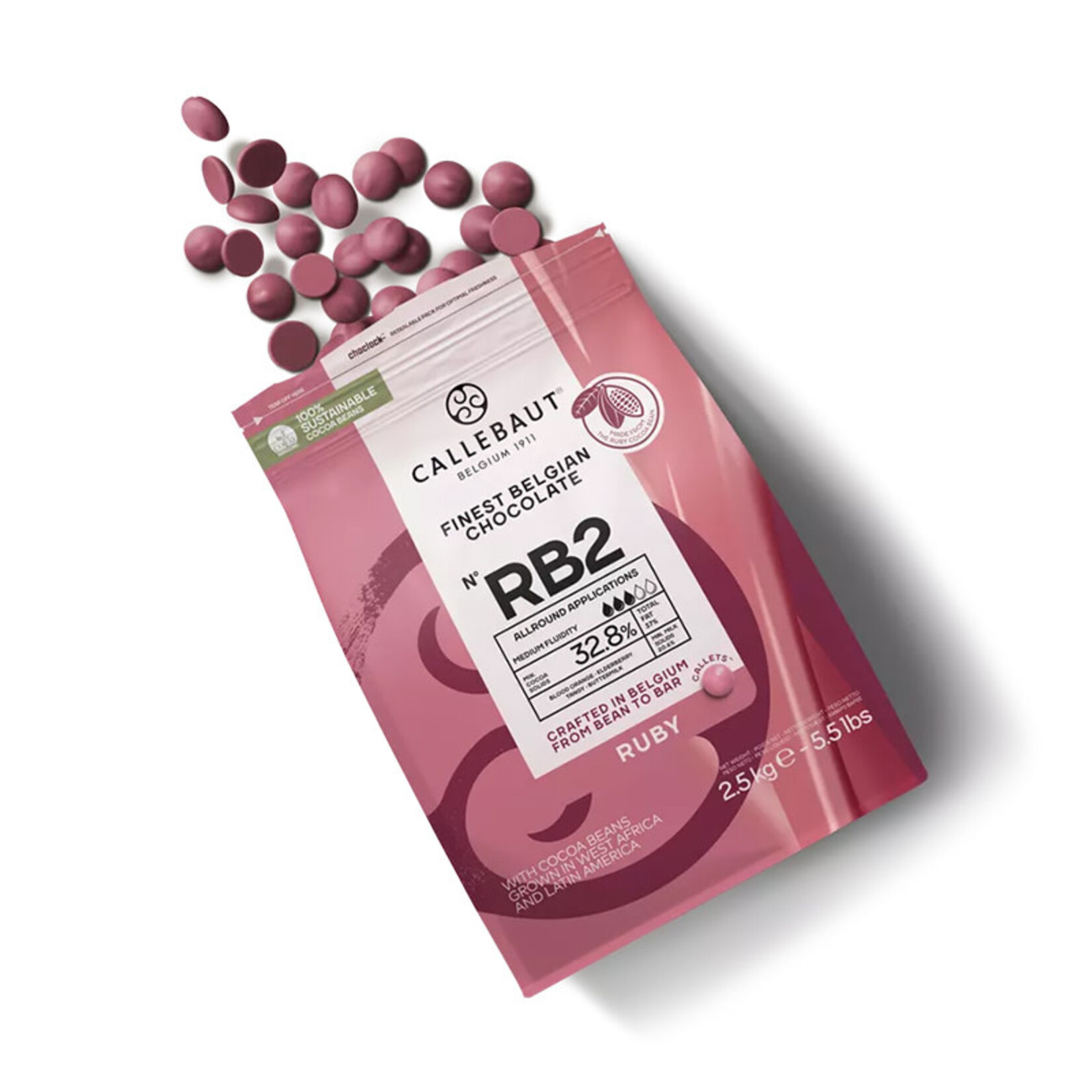 Callebaut Callebaut - Ruby Chocolate RB2 32.8% - 5.5 lb