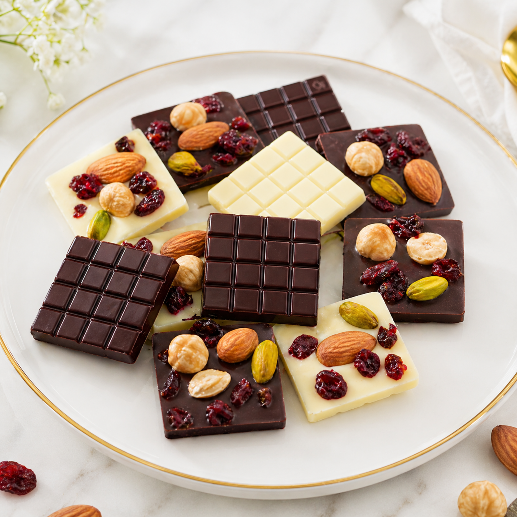 Nobel Nobel - Dark and White Chocolate Mendiant Collection (112 ct)