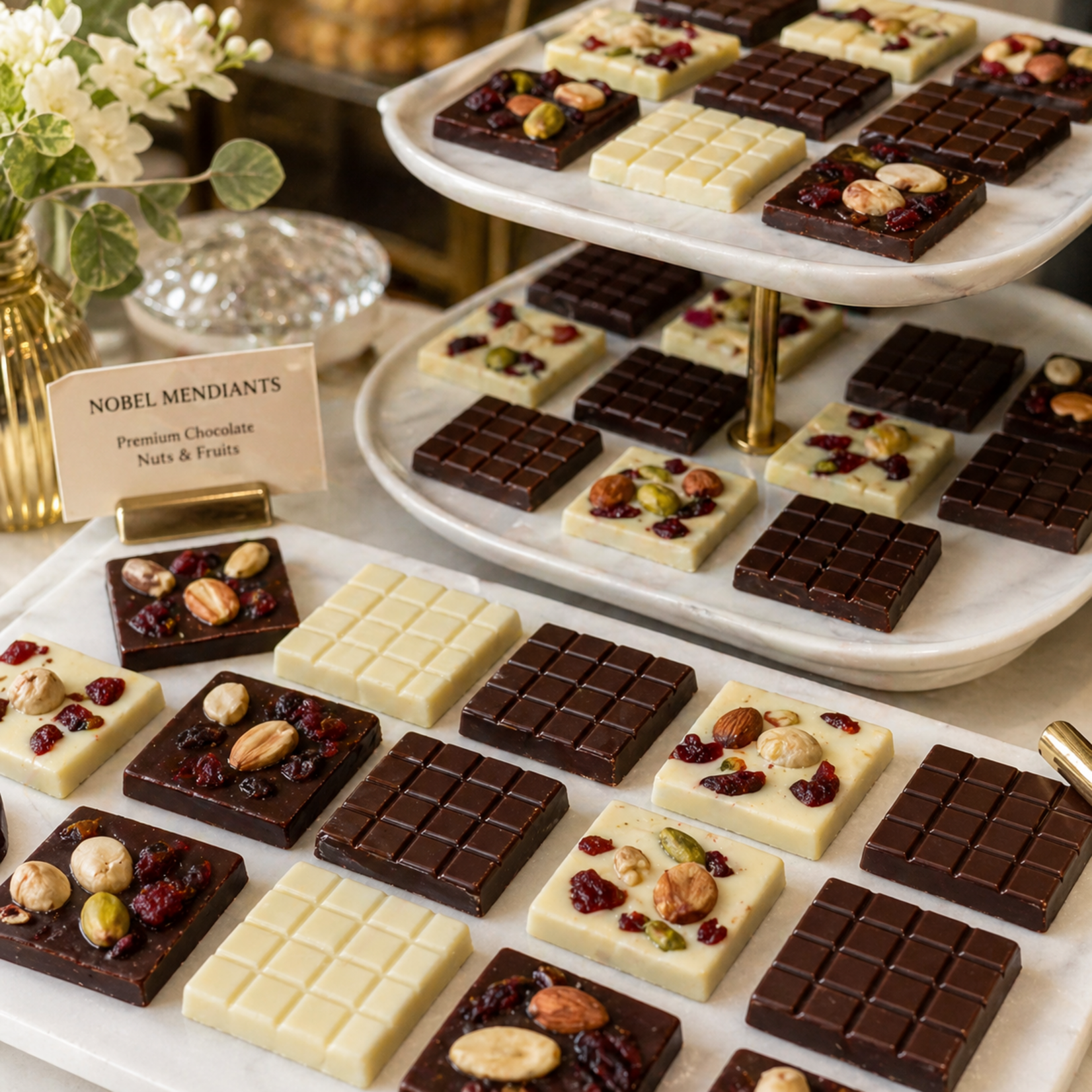 Nobel Nobel - Dark and White Chocolate Mendiant Collection (112 ct)