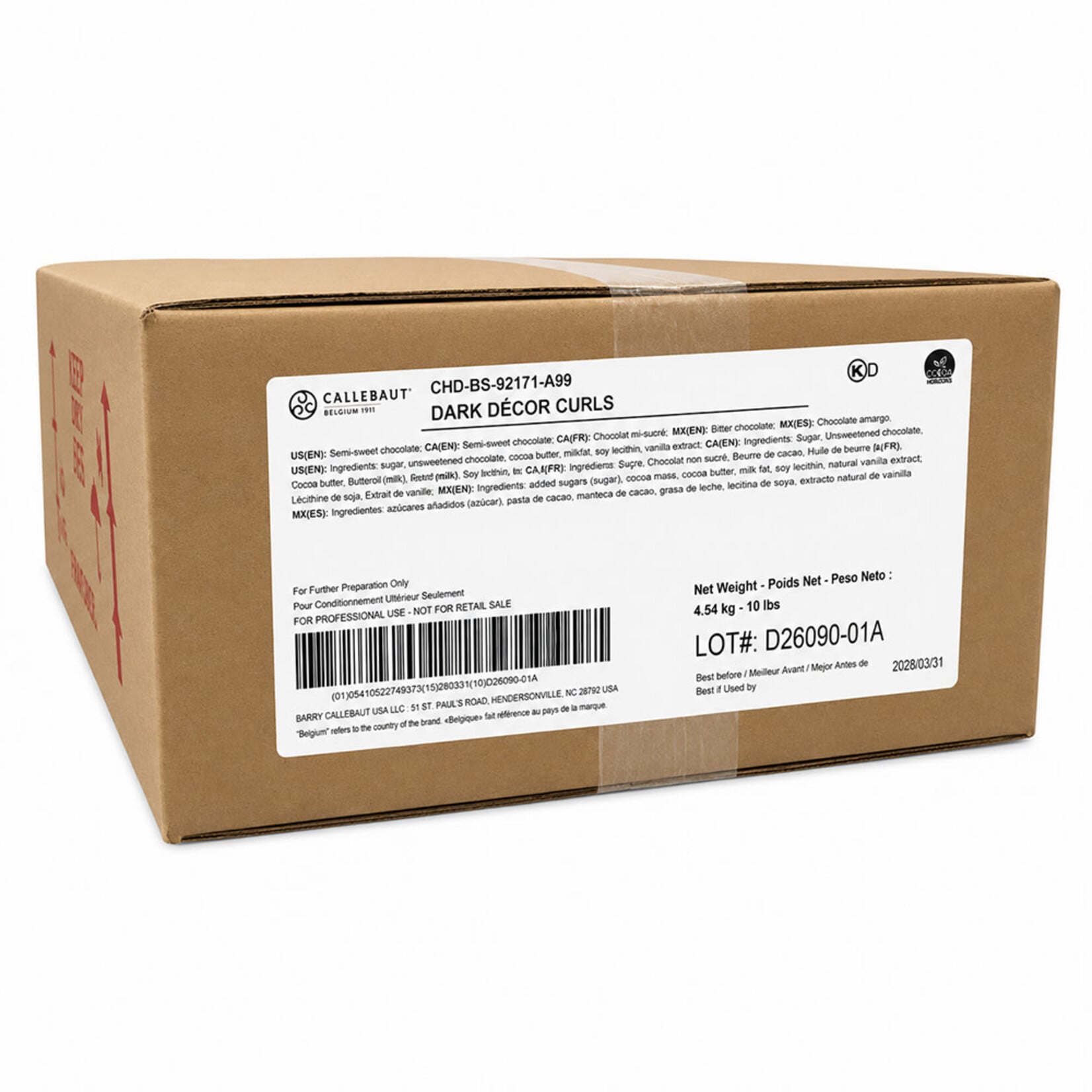 Callebaut Callebaut - Dark Chocolate Curls - 10 lb