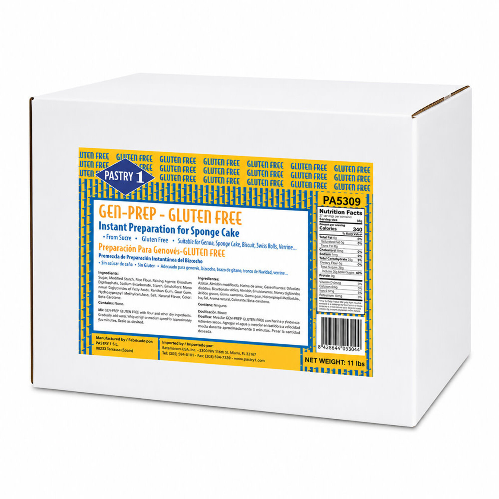 Pastry 1 Pastry 1 - Gen Prep Gluten Free Sponge Cake Mix - 11 lb