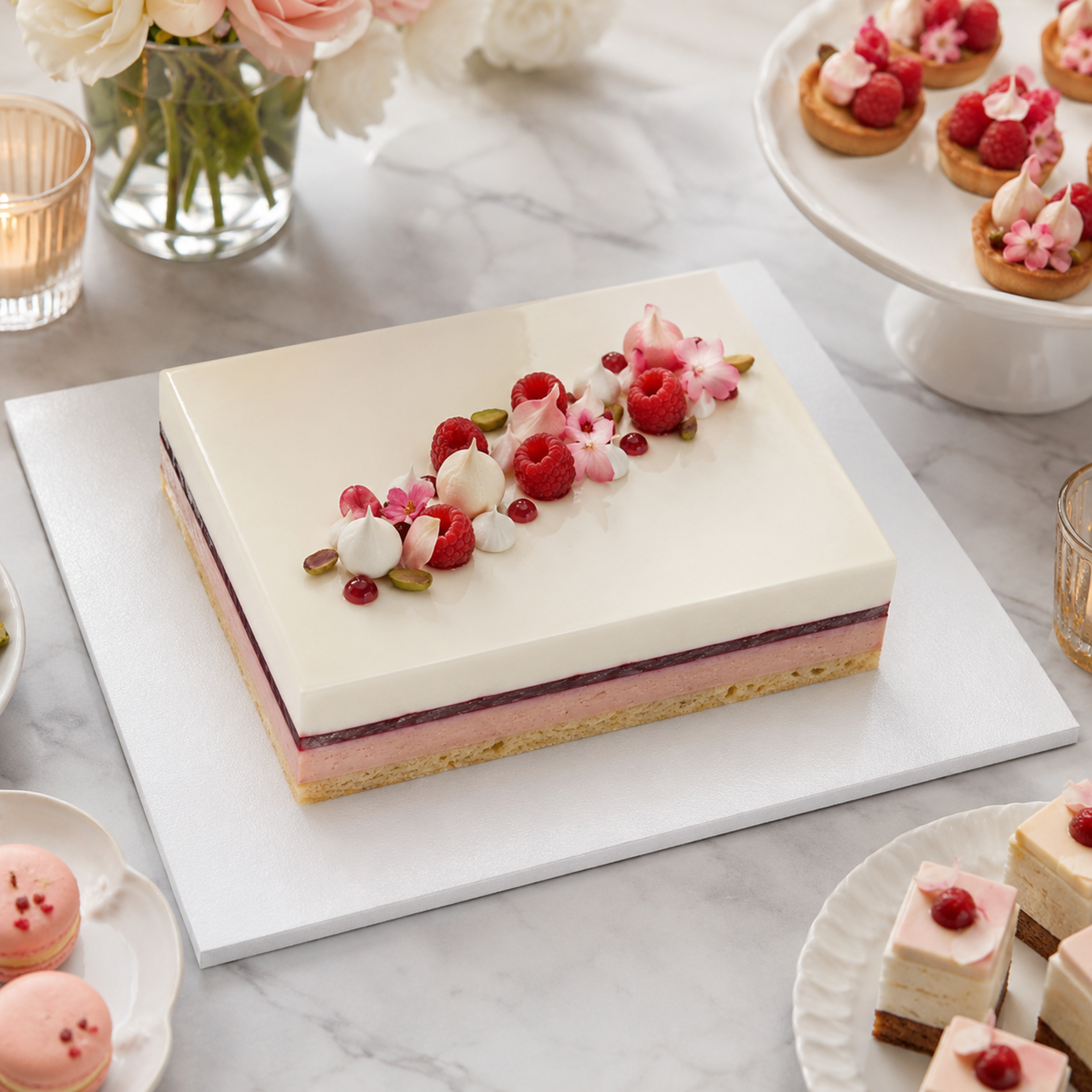 Enjay Enjay - Cake drum - 1/2" White - 1/4 sheet 10x14"