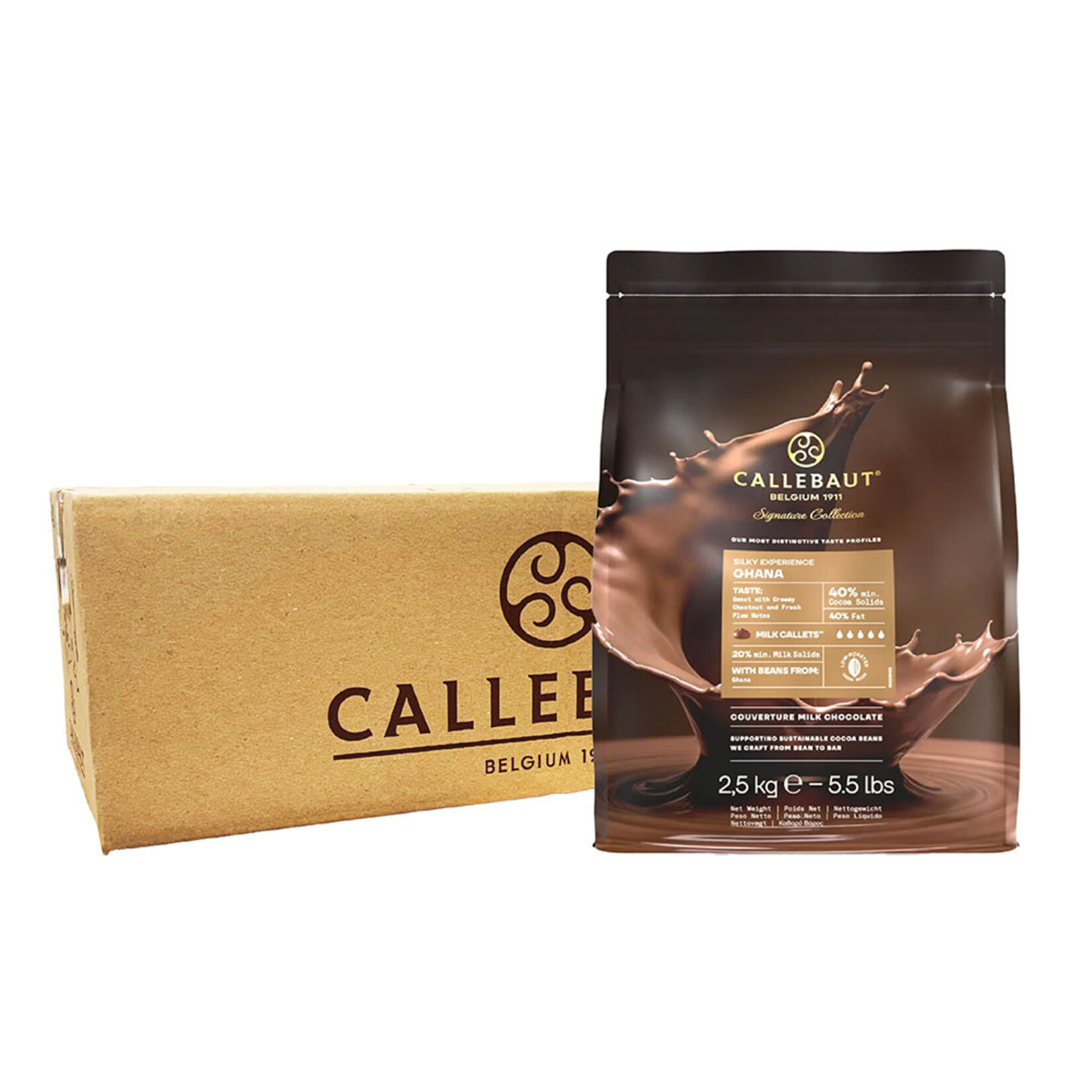 Callebaut Callebaut - Ghana Milk Chocolate 40% - 5.5 lb (box of 4)