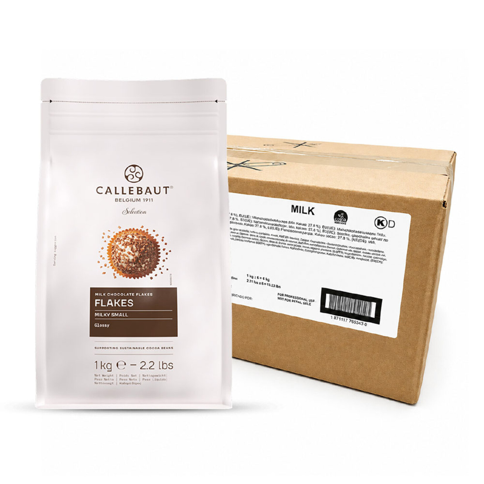 Callebaut Callebaut - Milk Chocolate Flakes, Small - 2.2 lb (box of 6)