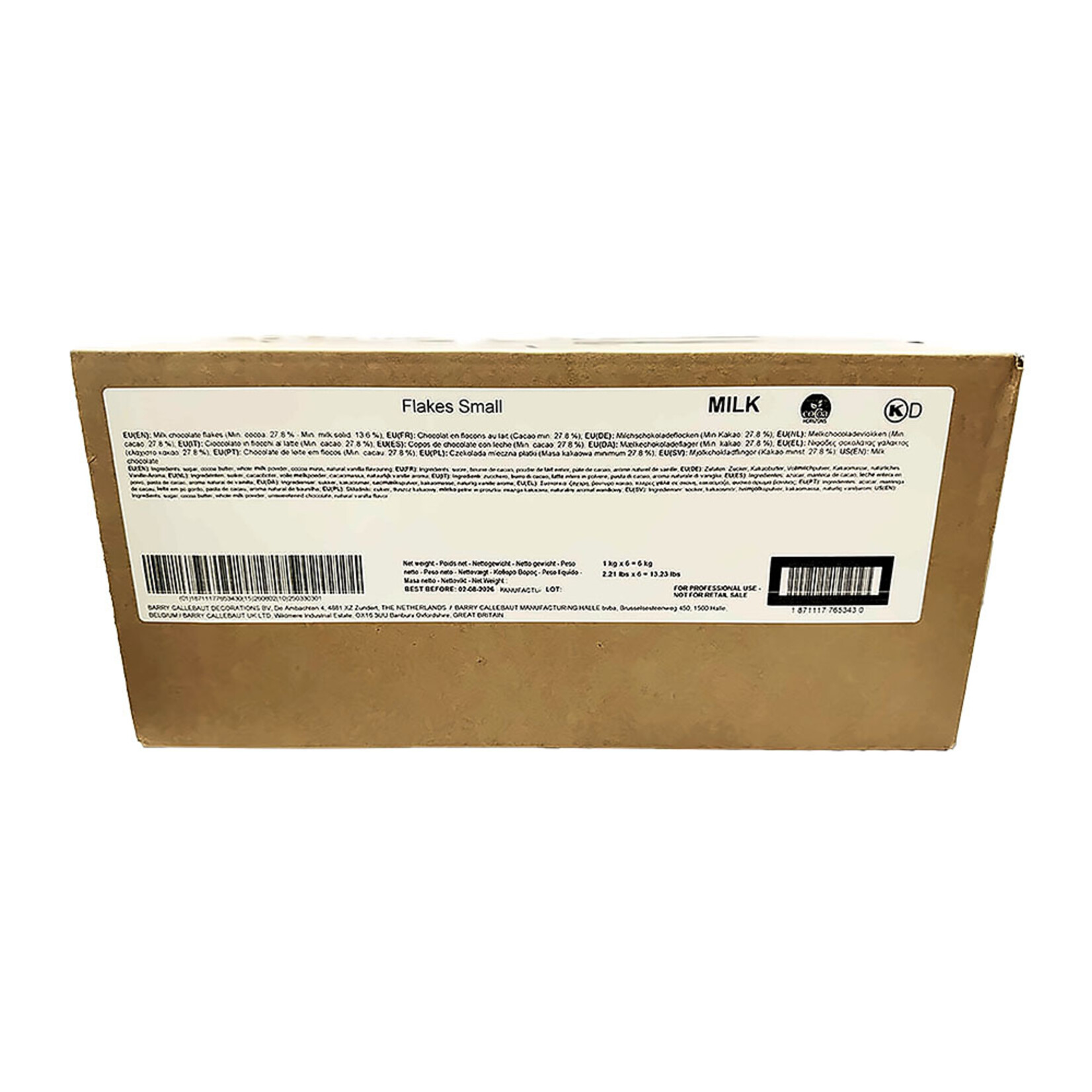 Callebaut Callebaut - Milk Chocolate Flakes, Small - 2.2 lb (box of 6)