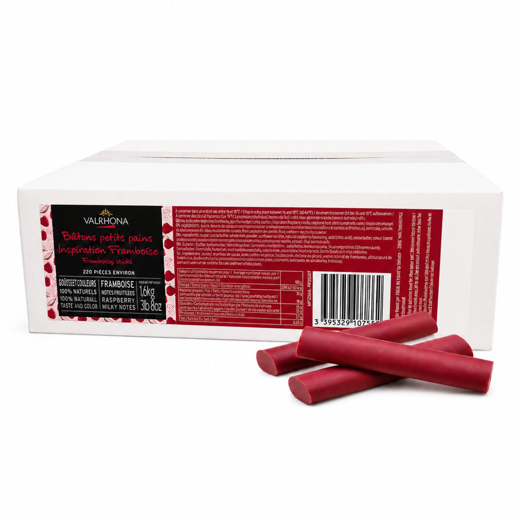 Valrhona Valrhona - Raspberry Inspiration Chocolate Batons (220 ct)