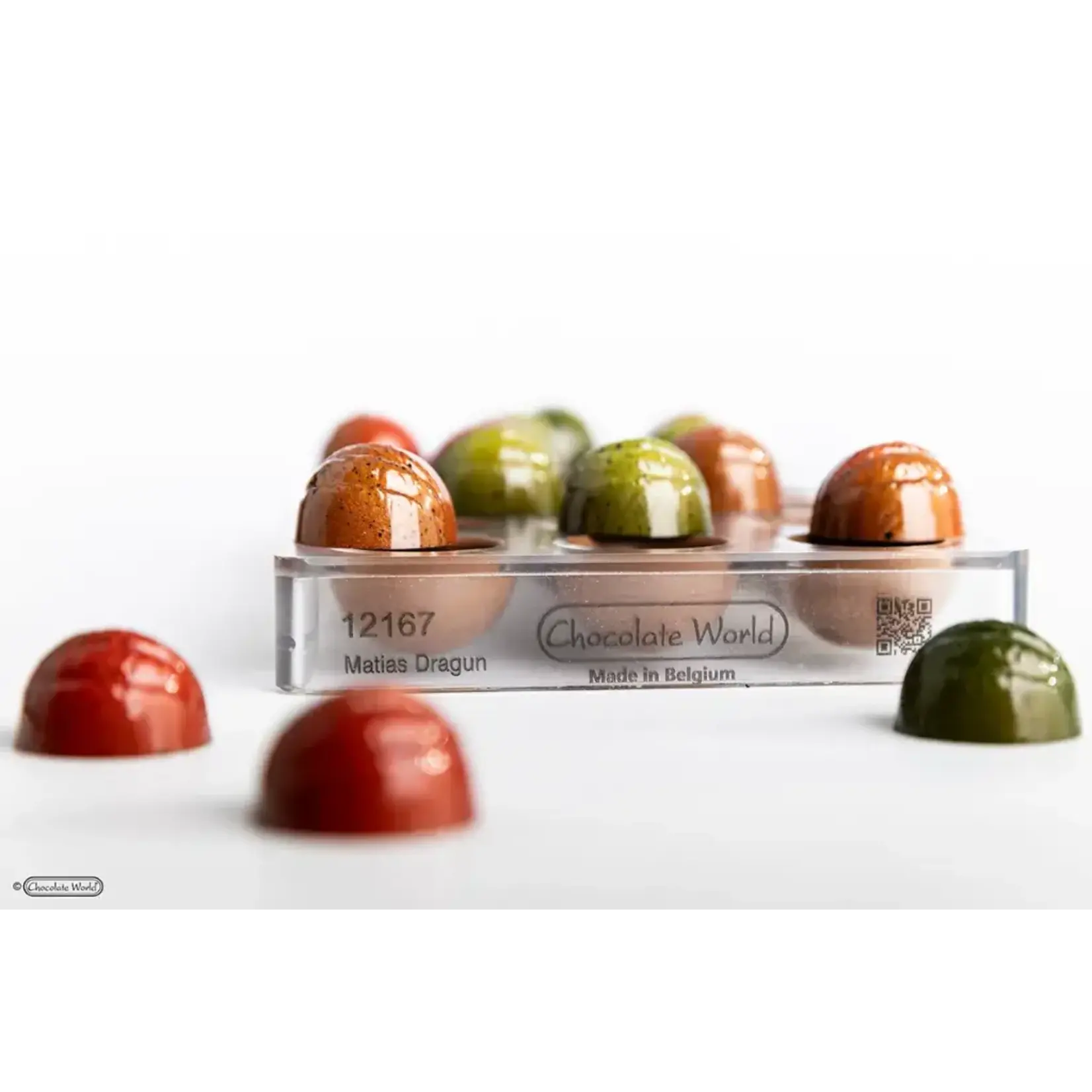 Chocolate World Chocolate World - 3cm Cocoa Semisphere Polycarbonate Chocolate Mold (21 cavity)